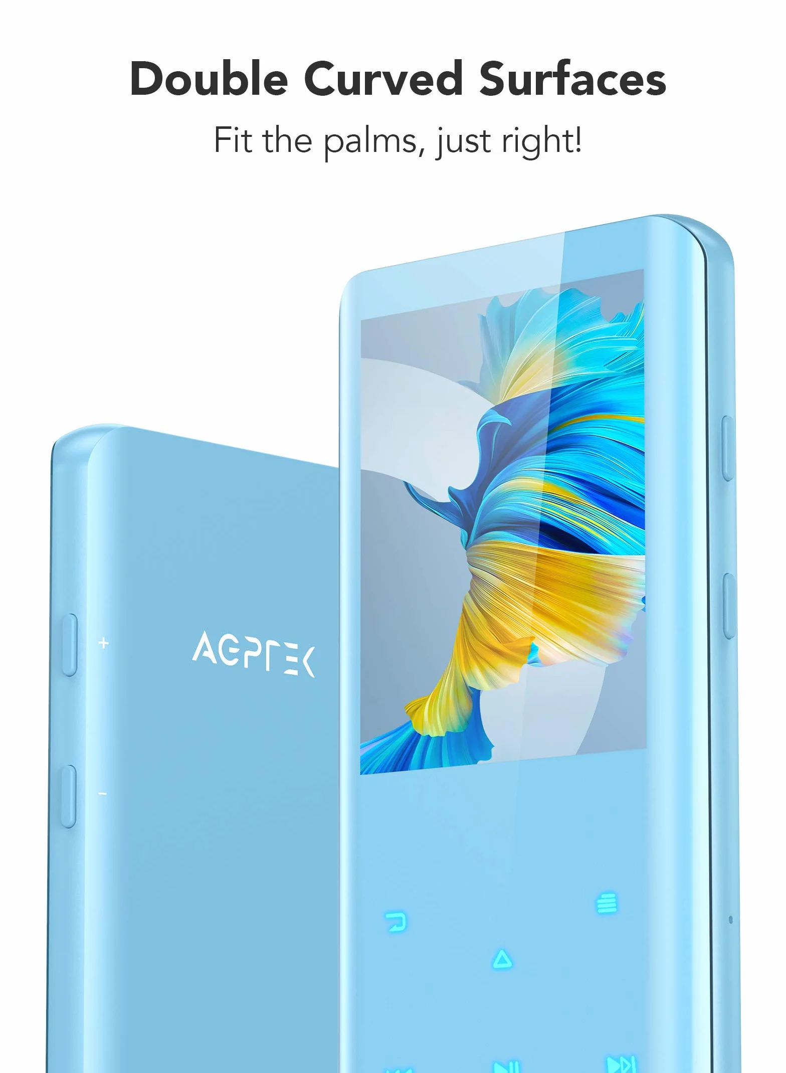 AGPTEK Odtwarzacz MP3 32 GB Bluetooth 5.0 Kolorowy Ekran TFT 2,4 Cala HiFi Głośnik Radio FM