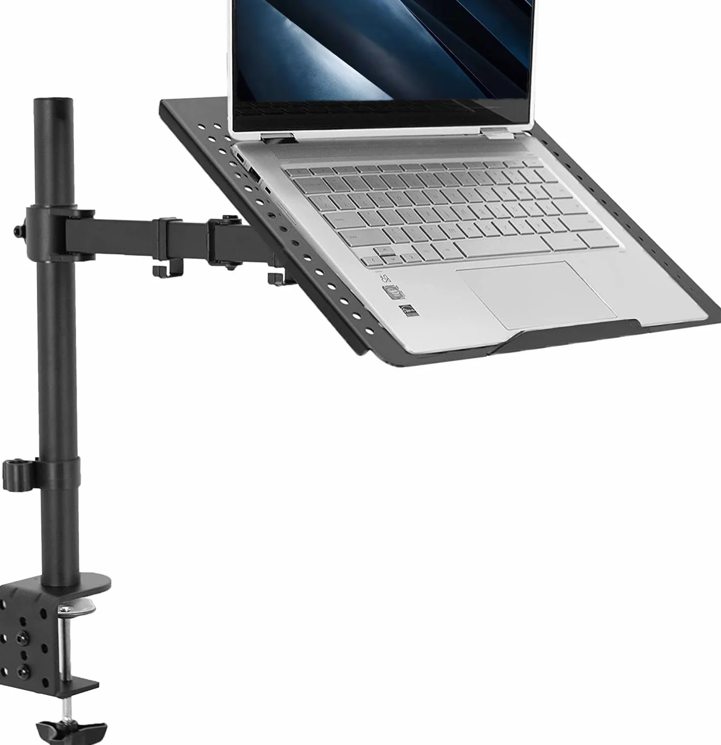 VIVO Pojedynczy stojak na biurko na laptopa regulowane przedłużenie zacisk C STAND-V001L