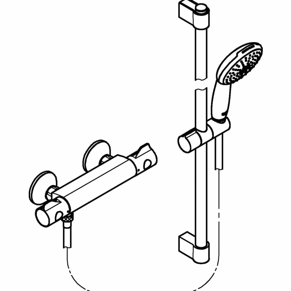 Grohe Bateria prysznicowa z termostatem Grohtherm 800 345652 z zestawem prysznicowym 600 mm chrom