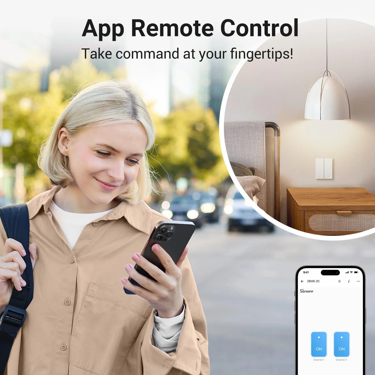 SONOFF Smart Light Switch, Wymaga SONOFF Zigbee Hub, Smart Switch, Bez Zera lub z Zerem, APP Remote Control, Zigbee Switch ZBM5 80-Type, 2-klawiszowy