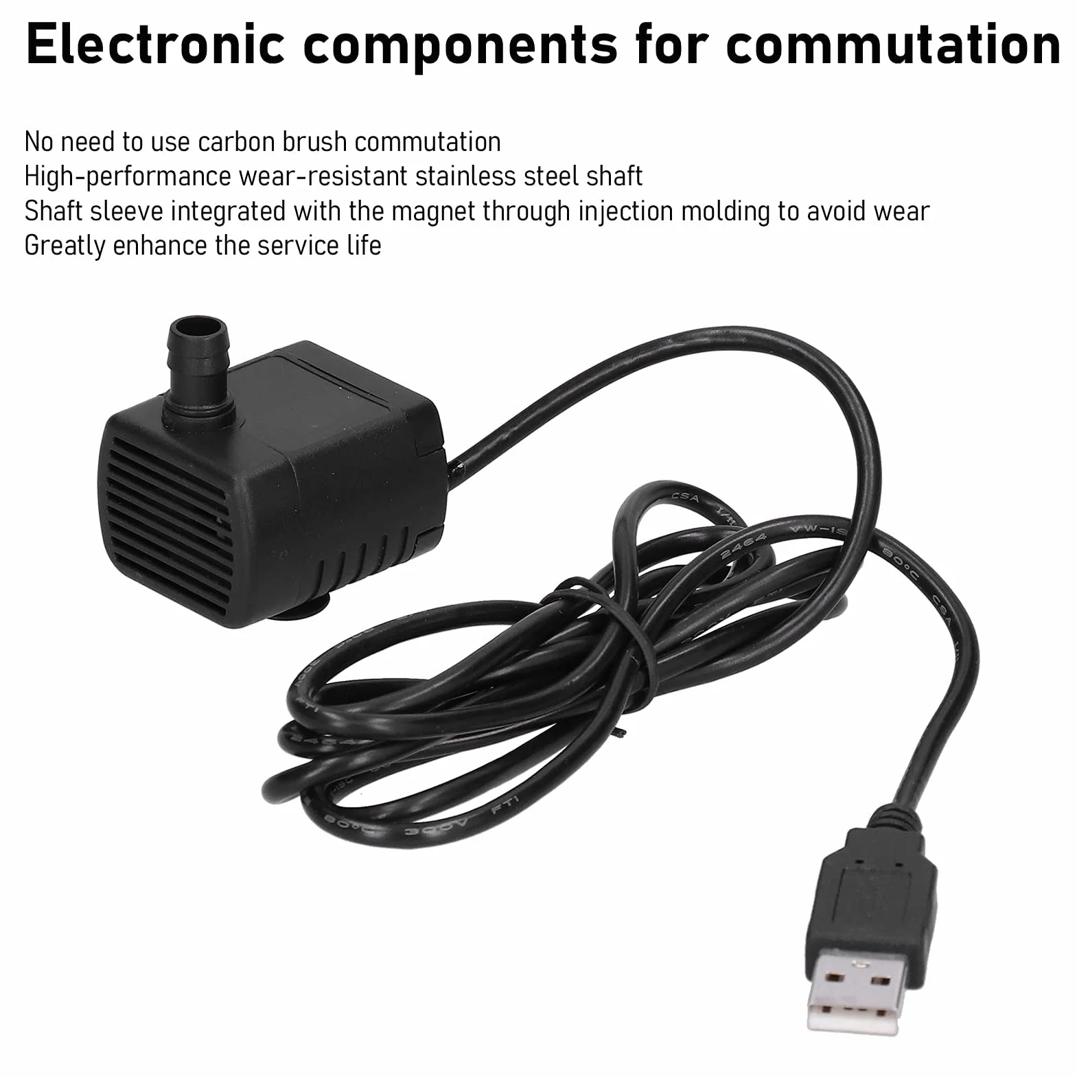 Mini Pompa do Akwarium 230L/H Bezszczotkowa Pompa Głębinowa Wtyczka USB DC 12V Pompa Wodna do Stawu Fontanny Akwarium