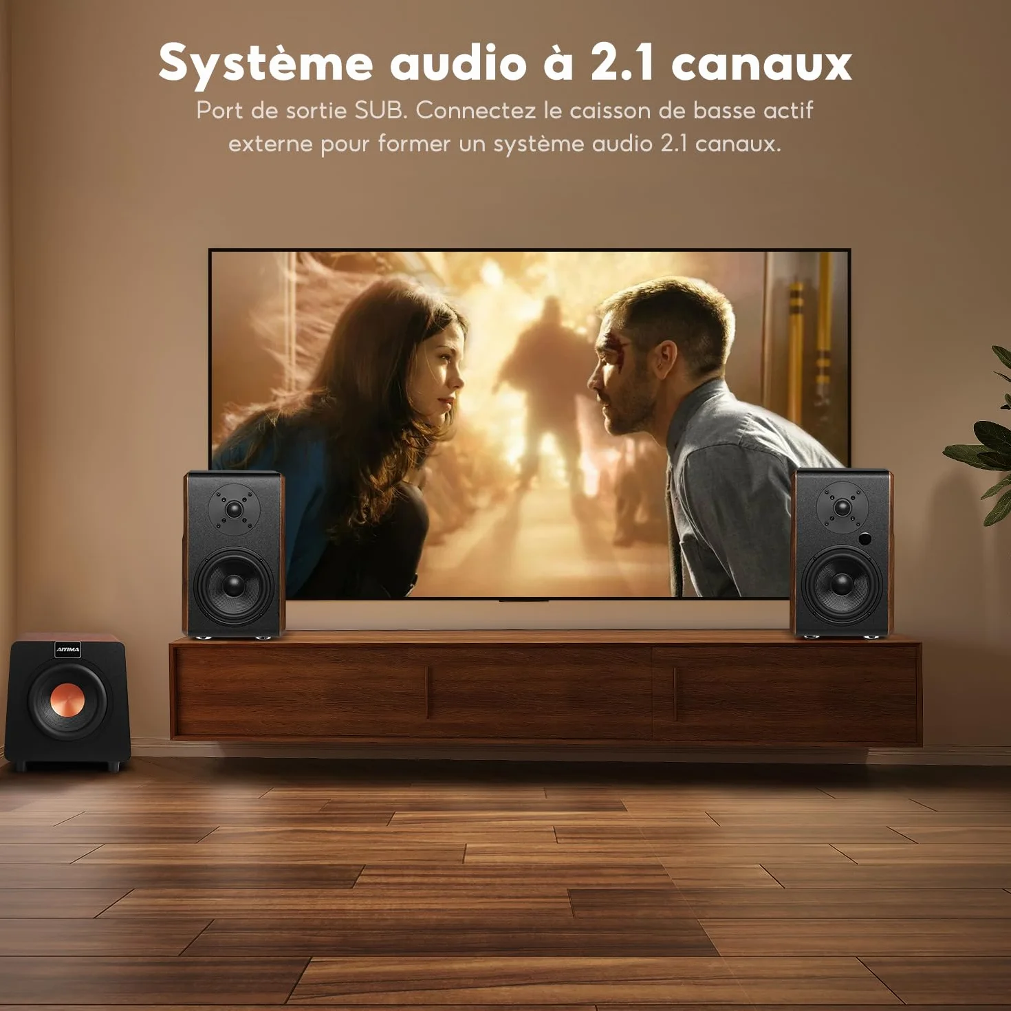 AIYIMA S700 2.0 aktywne głośniki regałowe 100 W monitor studyjny 5,25" Bluetooth 5.0 HDMI ARC HiFi