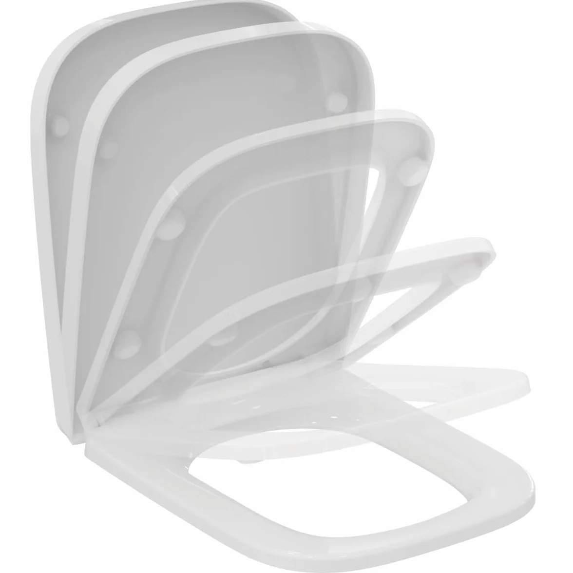 Ideal Standard - i.life B deska sedesowa z zawiasami ze stali nierdzewnej, z szybkim zamykaniem, z powłoką antybakteryjną Duroplast, z zawiasami ze stali nierdzewnej, kolor biały