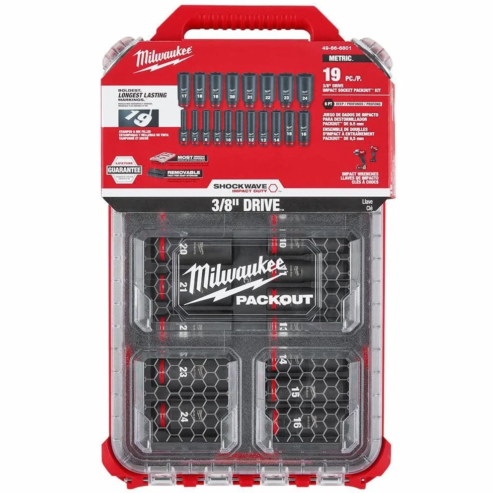 Milwaukee 4932480946 Zestaw Akcesoriów, Czarny, 19 Elementów