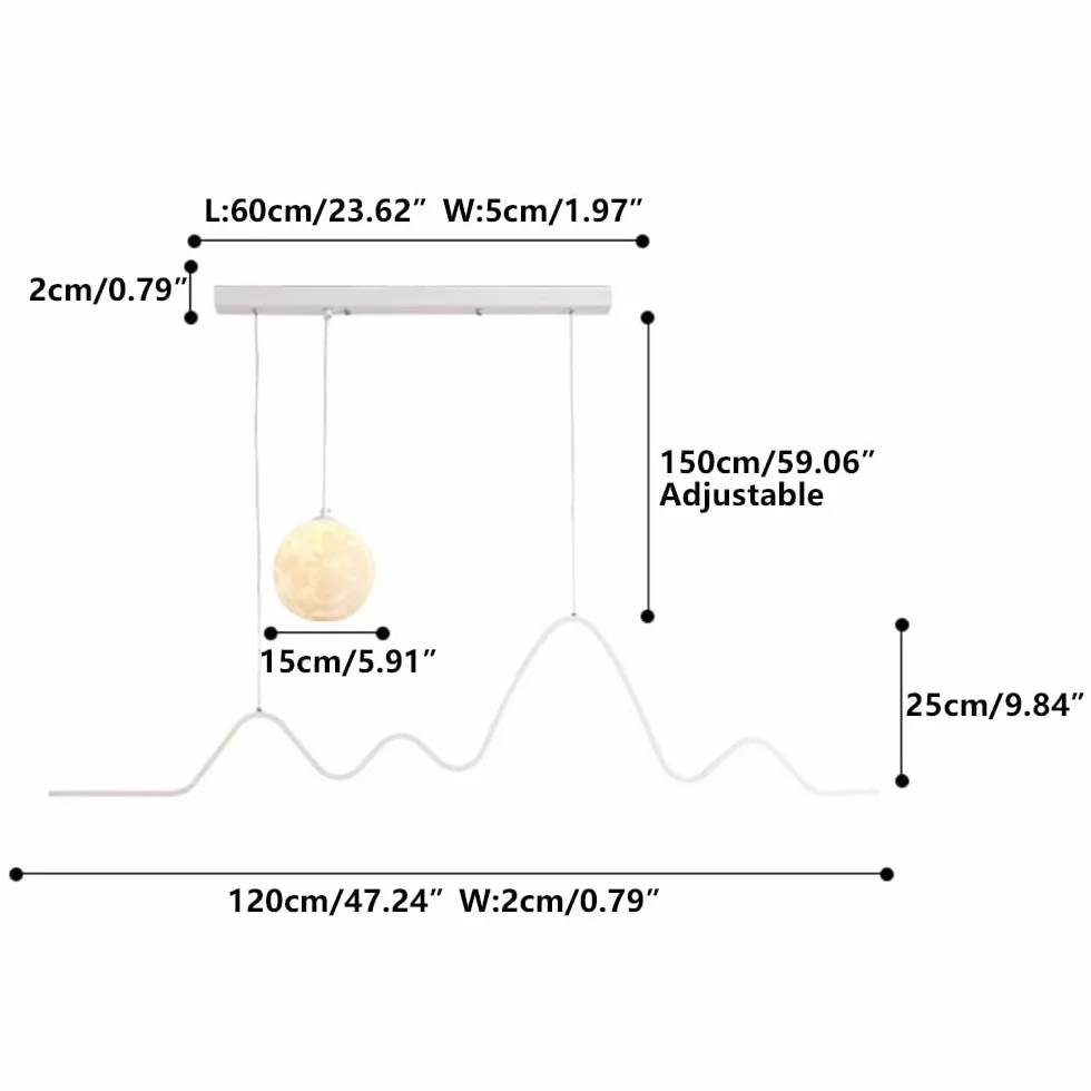 Nordic Lampa wisząca LED Liniowy żyrandol Oprawa aluminiowa Oświetlenie 3000-6000 K Lampa wisząca Kreatywny wystrój domu Możliwość przyciemniania Nowoczesne oświetlenie wewnętrzne