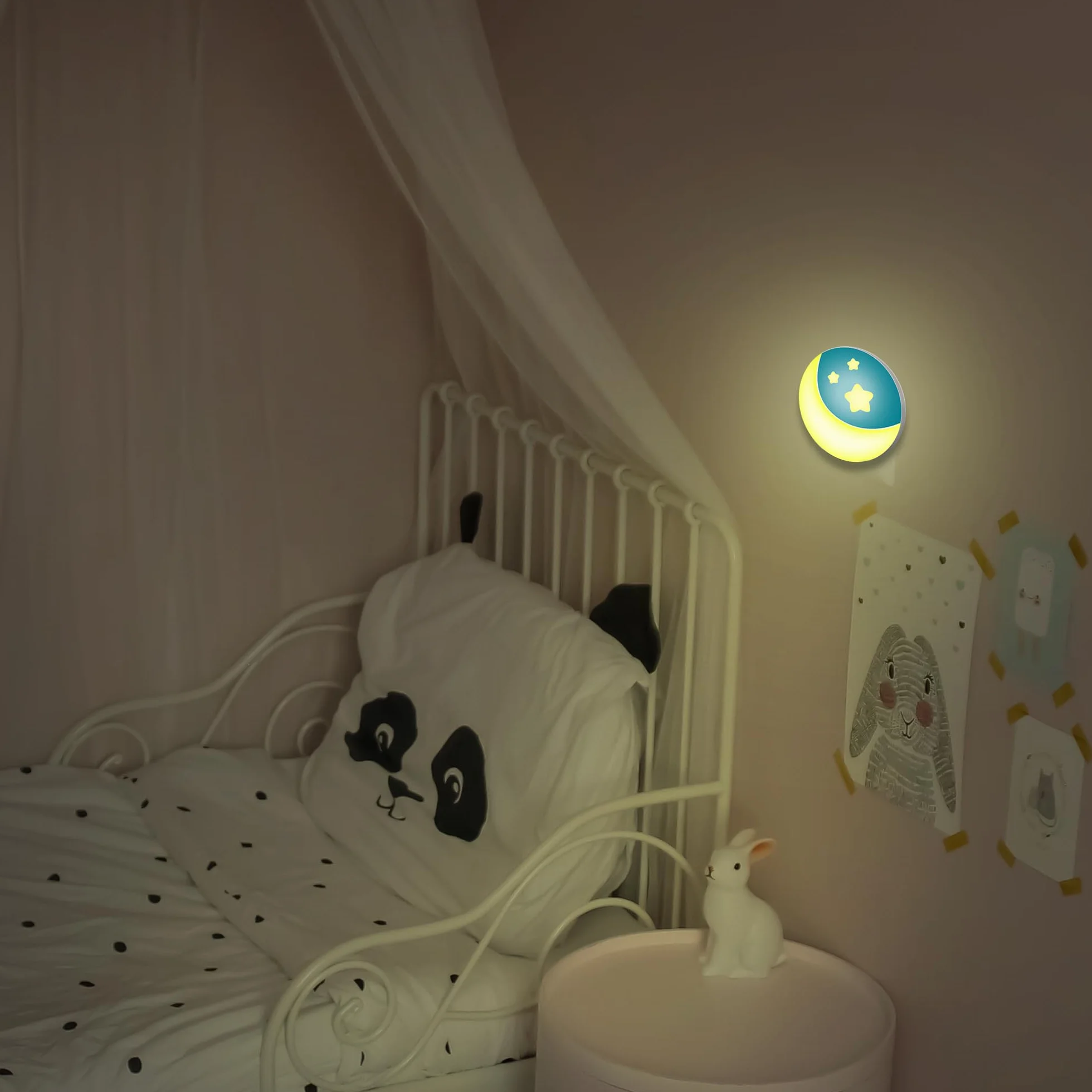 Nocna Lampka LED dla Dzieci z Czujnikiem Zmierzchu, 2 Sztuki (Minimalistyczny)