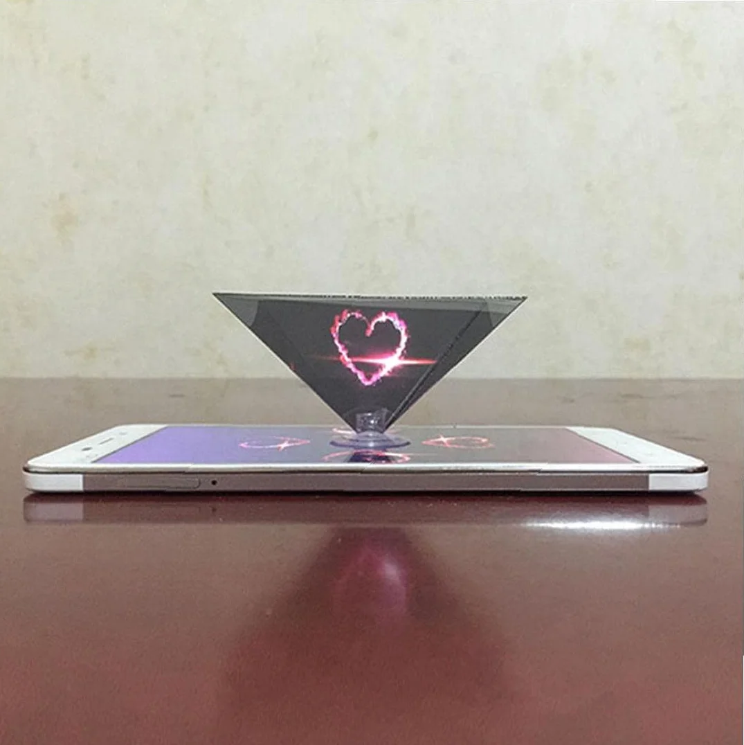 3D Hologram Piramida Wyświetlacz Projektor Smartfon Stojak Wideo Uchwyt na Telefon 2 szt.