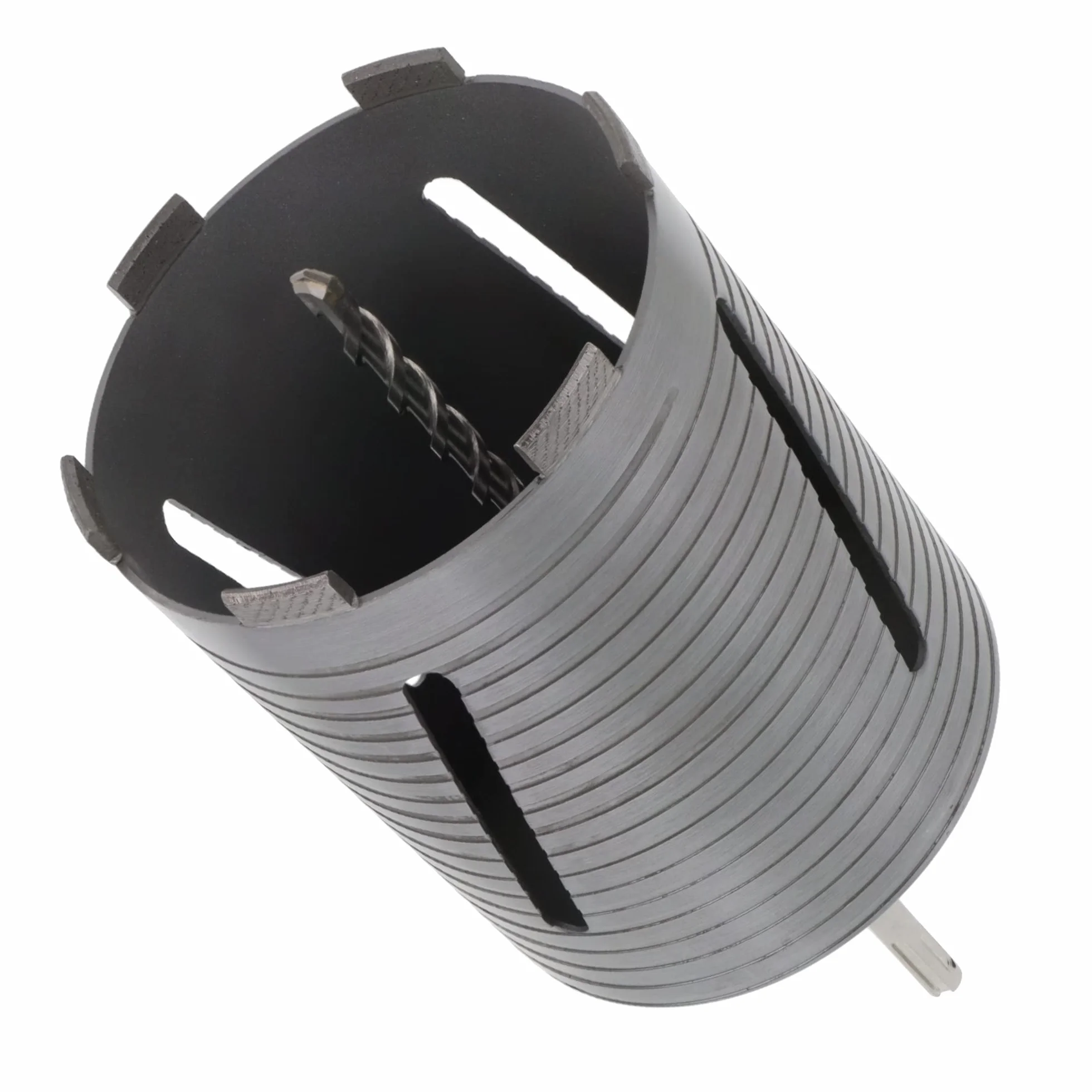 PRODIAMANT Diamentowa wiertnica rdzeniowa ø 132 mm długość efektywna 150 mm z adapterem SDS do młotowiertarki, segmenty spawane laserowo do wiercenia na sucho