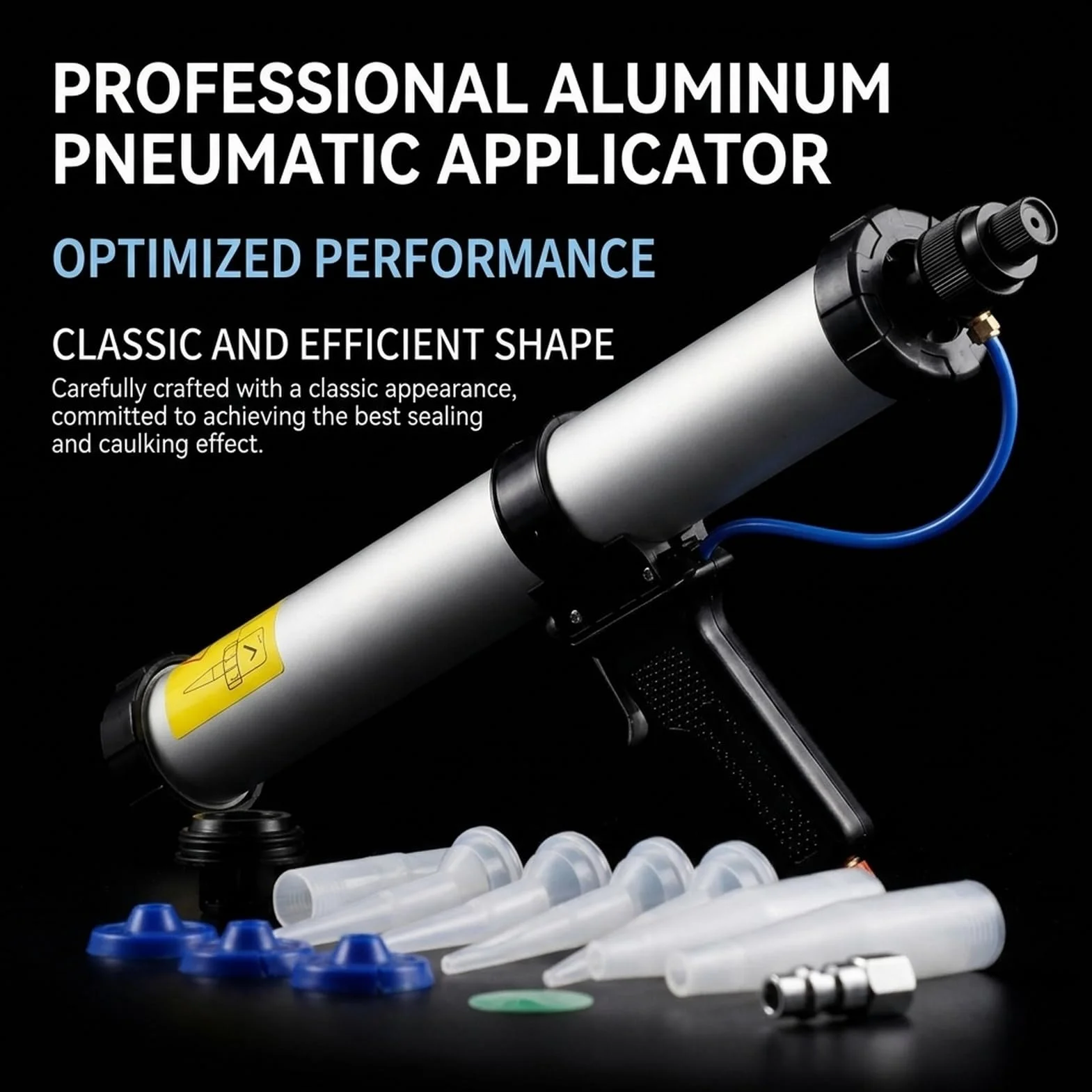 Aluminiowy pistolet do uszczelniania, pneumatyczny pistolet do uszczelniania o pojemności 600 ml, aplikator uszczelniacza pneumatycznego do projektów motoryzacyjnych i