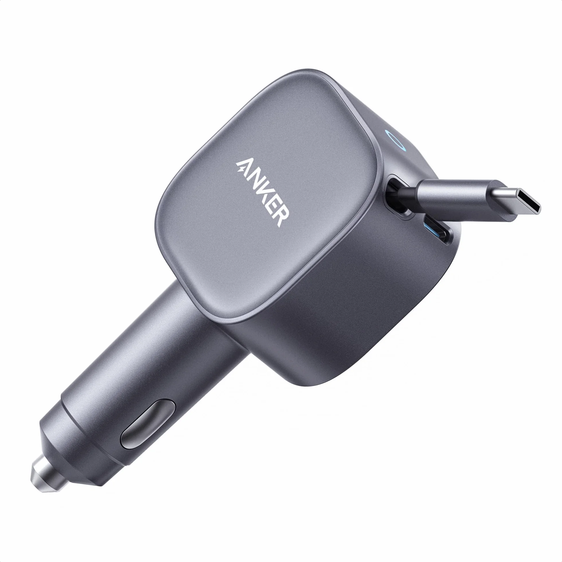 Anker Ładowarka samochodowa USB-C 75W z wbudowanym zwijanym kablem