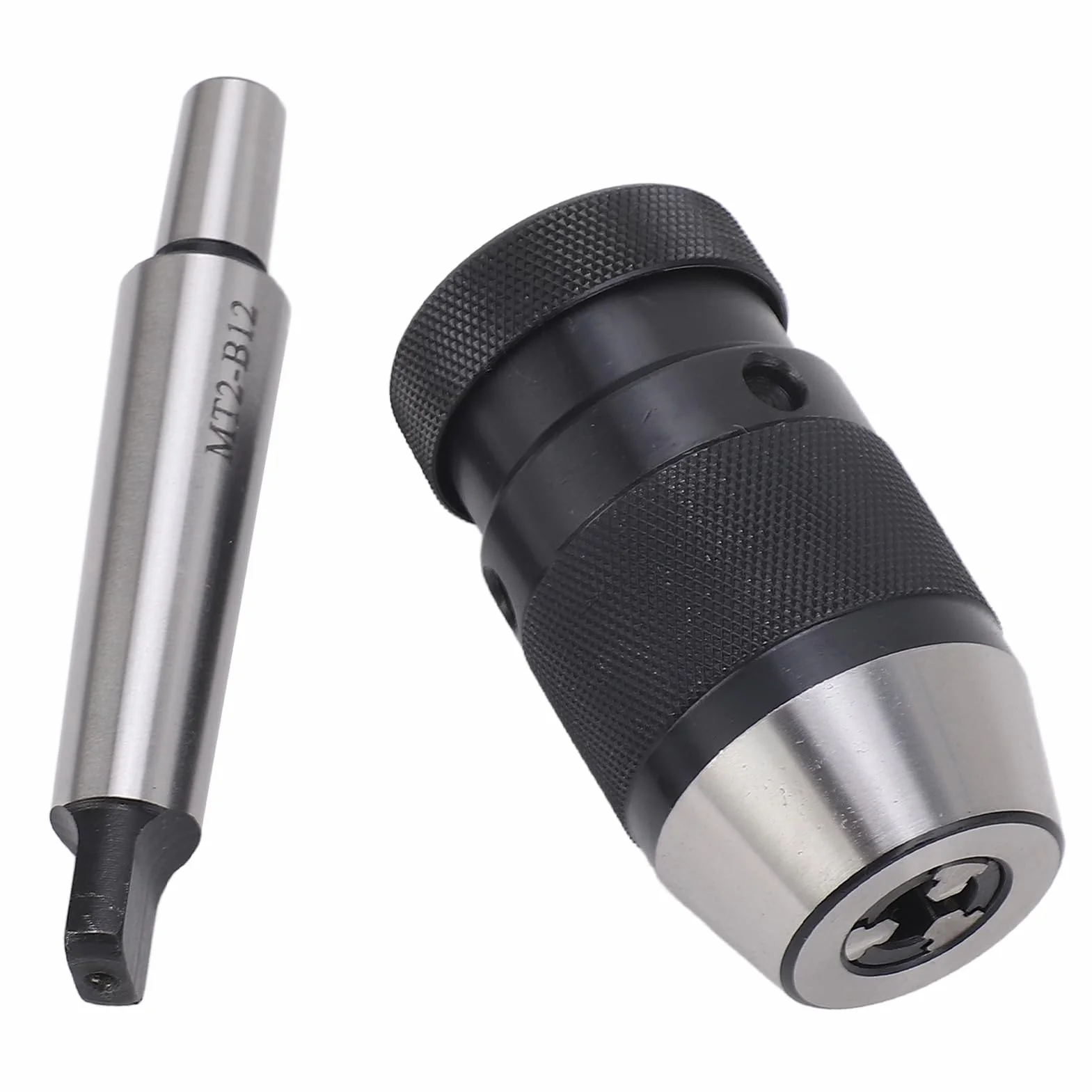 Uchwyt wiertarski Kuuleyn, bezkluczowy uchwyt wiertarski, samozaciskowy uchwyt wiertarski B12 od 1 do 10 mm z trzpieniem MT2 do B12, szeroko stosowany w różnych wiertarkach,