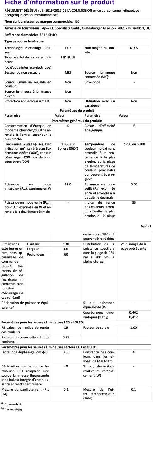 ILC żarówka Edisona E27 o mocy 12 W, ekwiwalent 85 W, zmieniająca kolor ściemniana, RGBW LED, ciepła biel 2700 K, dołączony pilot zdalnego sterowania