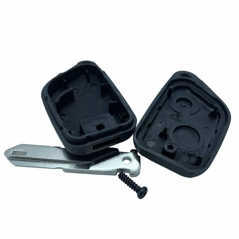 JONGO® Etui na klucze z ostrzem kompatybilne z Peugeot 306 Pilot 2 przyciski Obudowa bez elektroniki Zamiennik Auto