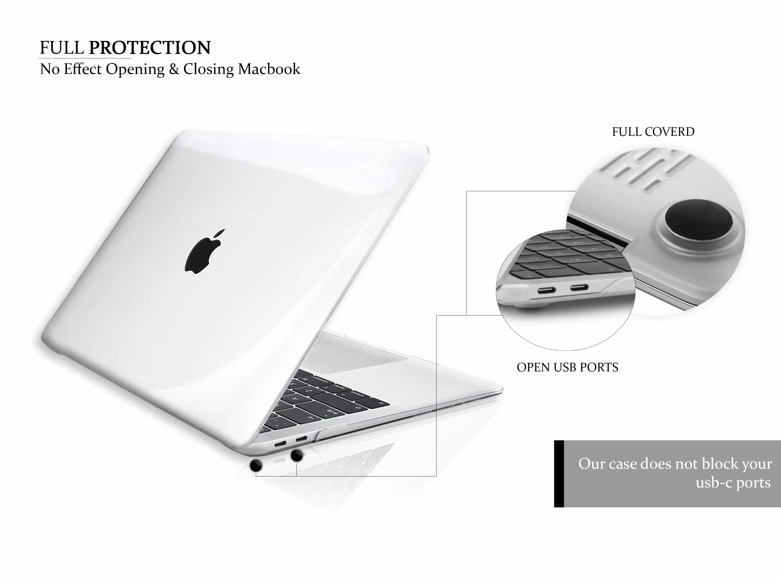 GVTECH Etui ochronne MacBook Air 13 2010-2017 A1369 A1466 przezroczyste
