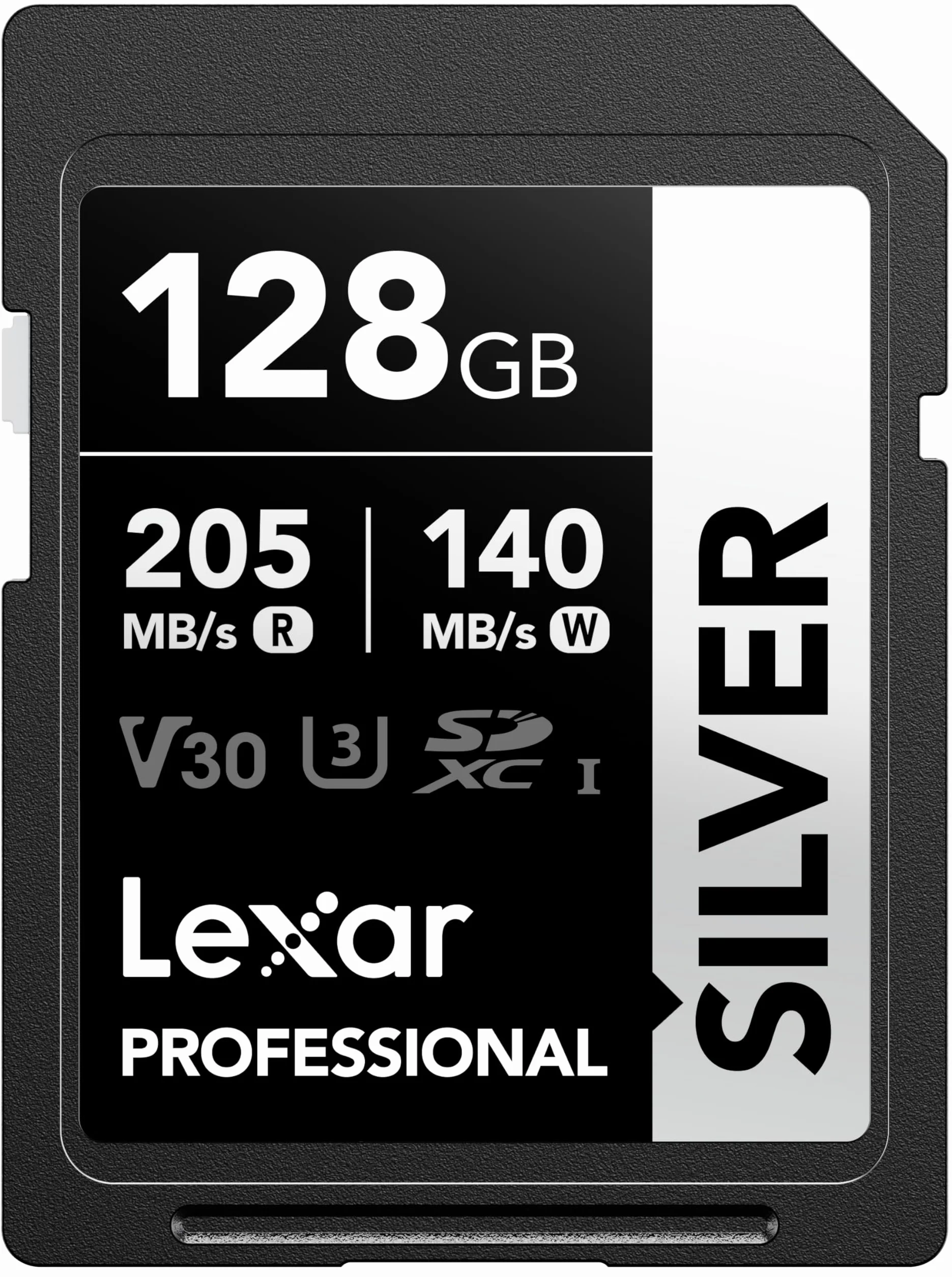 Lexar Karta SD 128 GB SILVER SDXC UHS-I Klasa 10 U3 V30 205 MB/s odczyt 140 MB/s zapis