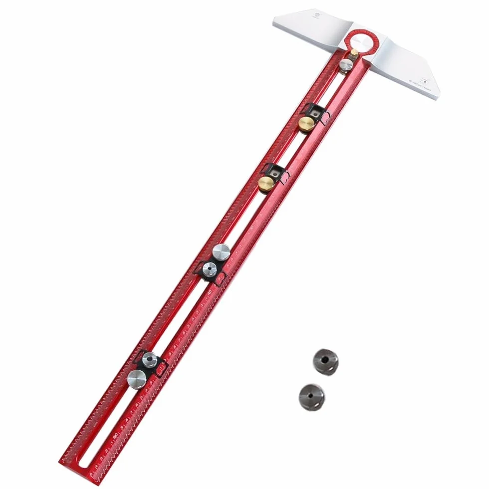 VIDOO Hooked On Wood MT-2465 PRO Rysik Znakujący Linijka T Stop Aluminium Pozycjonowanie Otworów Miernik Znacznikowy-Metryczny