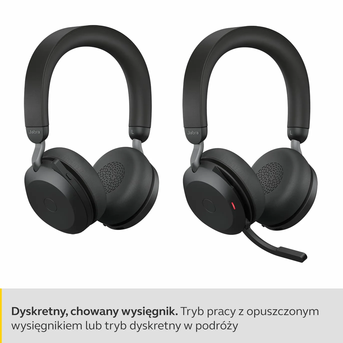 Jabra Evolve2 75 Wireless PC Headset z technologią 8-mikrofonową, podwójną pianką, aktywną redukcją szumów, adapterem Bluetooth USB-A, kompatybilny z UC - Czarny