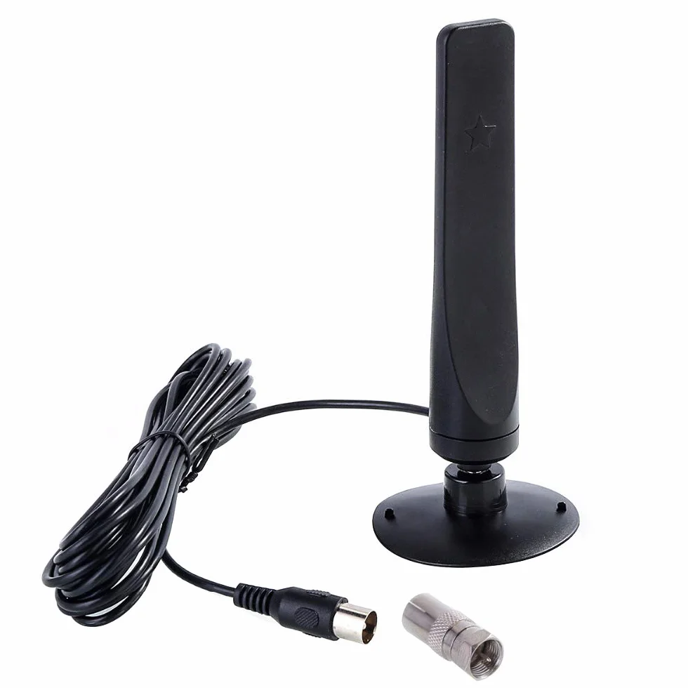 DollaTek Wewnątrz/zewnętrzna antena telewizyjna HD, wysoki zysk, wzmocniona, cyfrowa, łatwa w instalacji, odpowiednia do telewizora DVB-T2 Home/Car TV, zasięg 50 mil