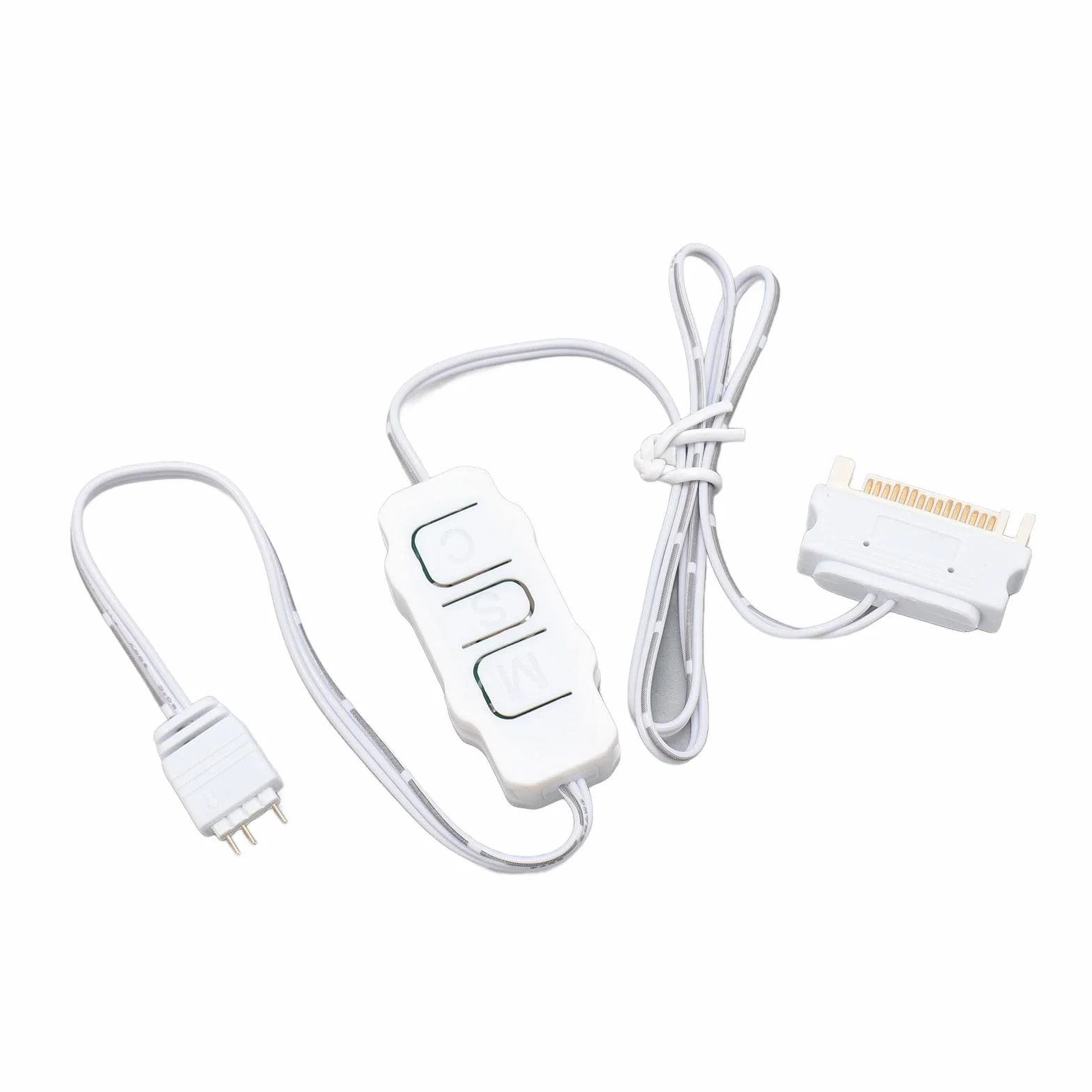 Kontroler Wentylatora Komputera ARGB 5V 3 Pin Easy ARGB Light Stripe Remoteer Proste Przyciski Biały