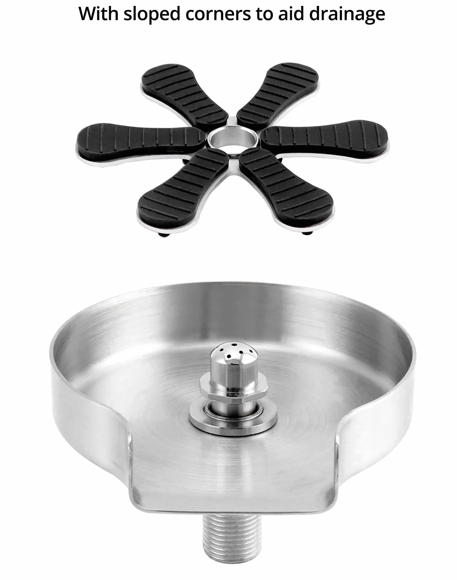 QWORK® 304 myjka do szkła ze stali nierdzewnej, automatyczna myjka do szkła, zmywarka do kubków, płukanka do szkła, do zlewu kuchennego, baru