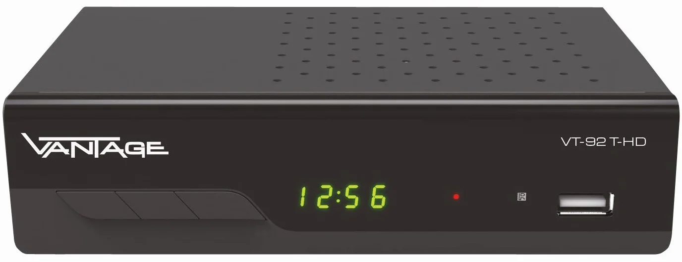 Vantage VT-92 T-HD Odbiornik DVB T2 HEVC HDMI USB SCART Czarny