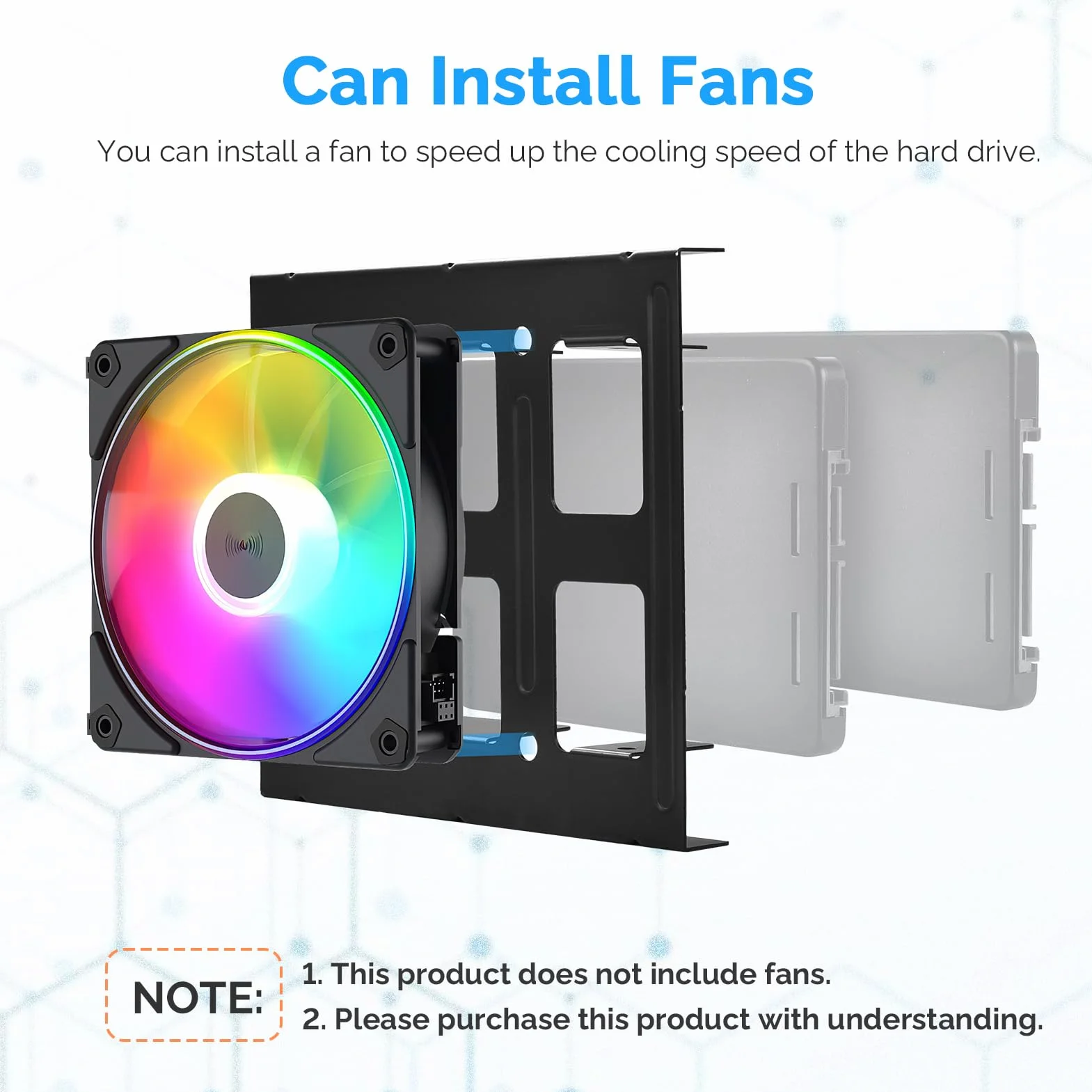 ELUTENG Adapter HDD SSD 2,5" do 3,5" zestaw montażowy wewnętrznego dysku twardego, czarny