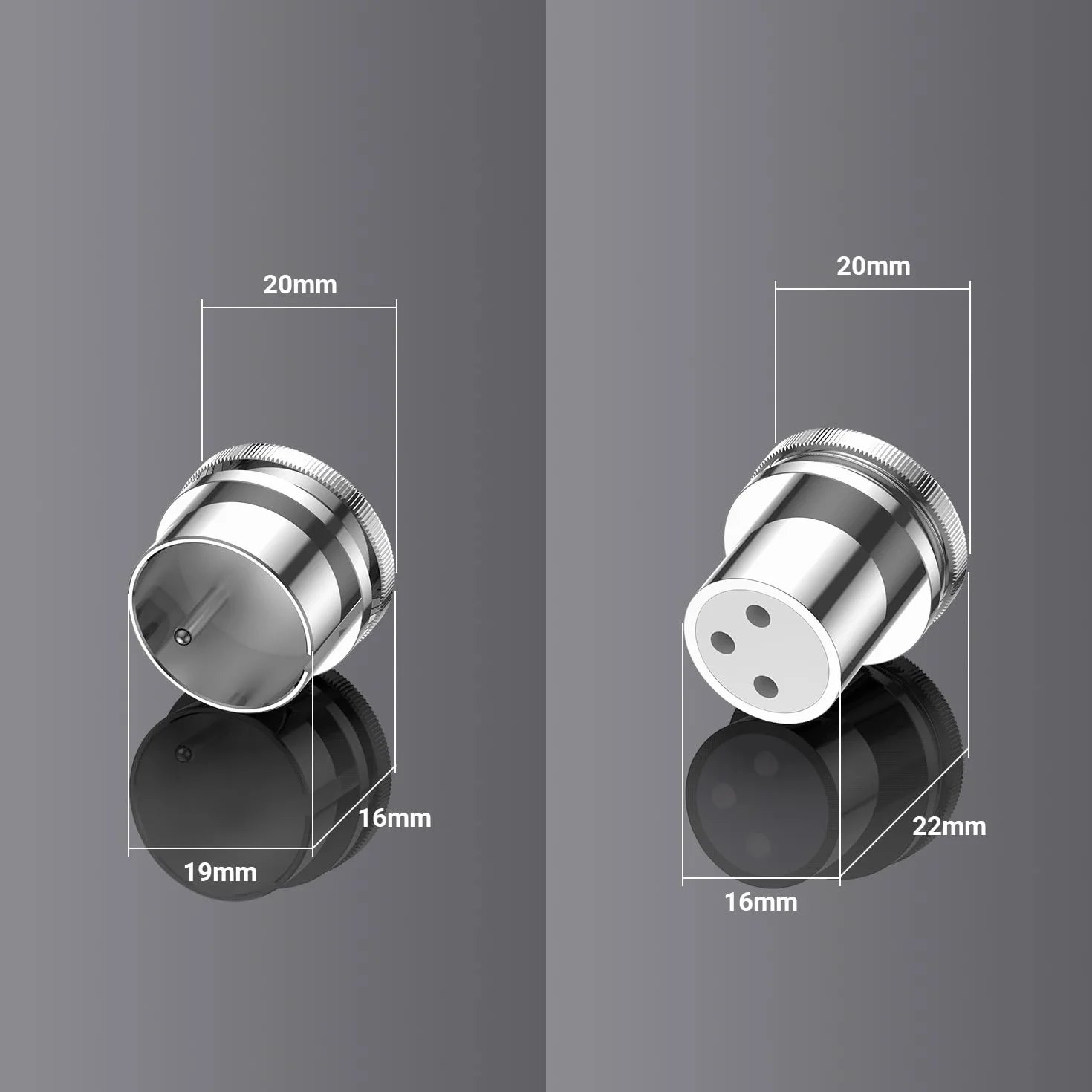 Tertullus 2 sztuki XLR zaślepki rodowane żeńskie XLR Cap xlr nakładki ochronne (rodowane, 2 sztuki XLR żeńskie)