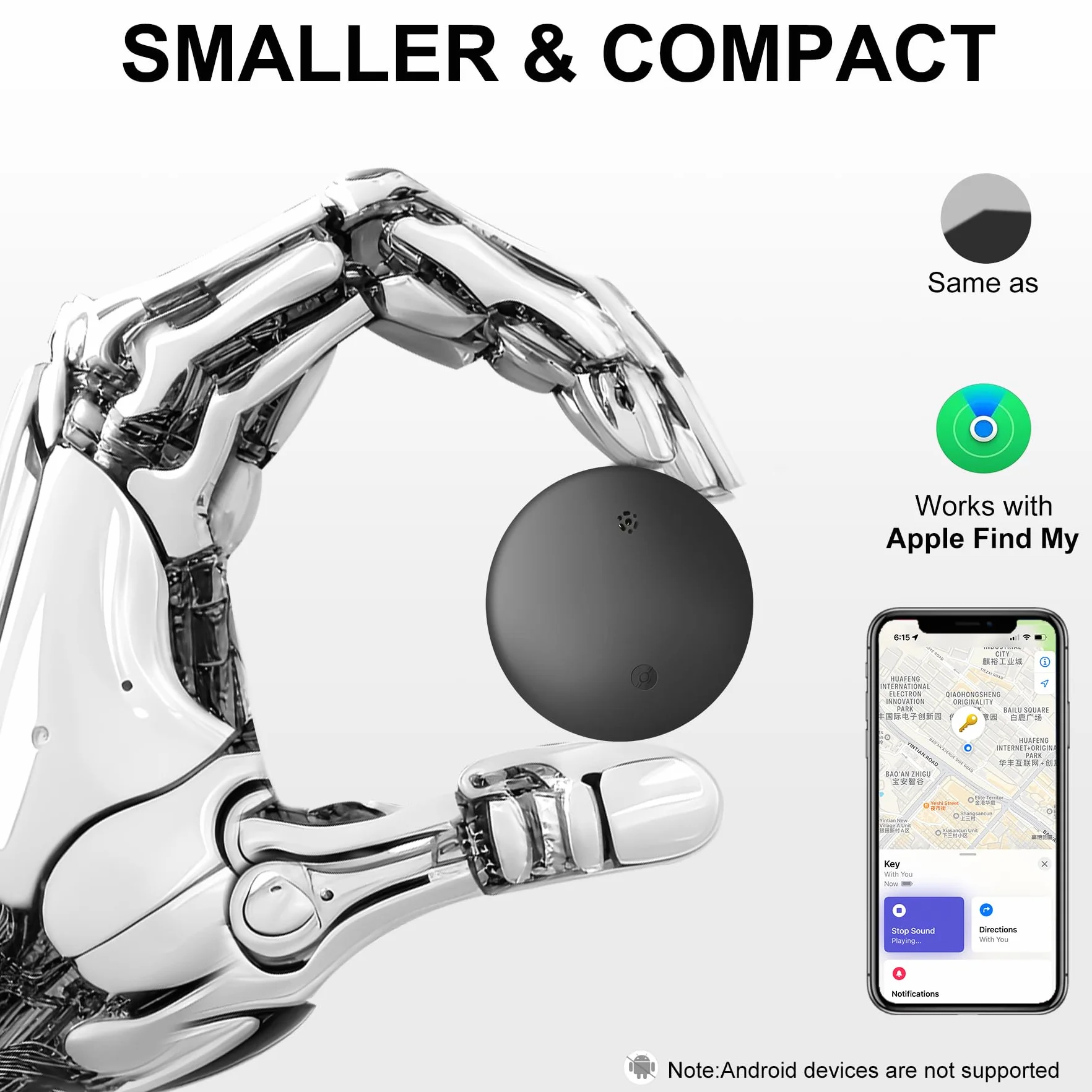 2-częściowy tracker GPS Smart Tracker Tag - kompatybilny z Apple Gdzie jest (tylko iOS 14.5+), lokalizatory Bluetooth Znajdź klucze, do walizki/kotów/torby/dzieci/psów, wymienna bateria