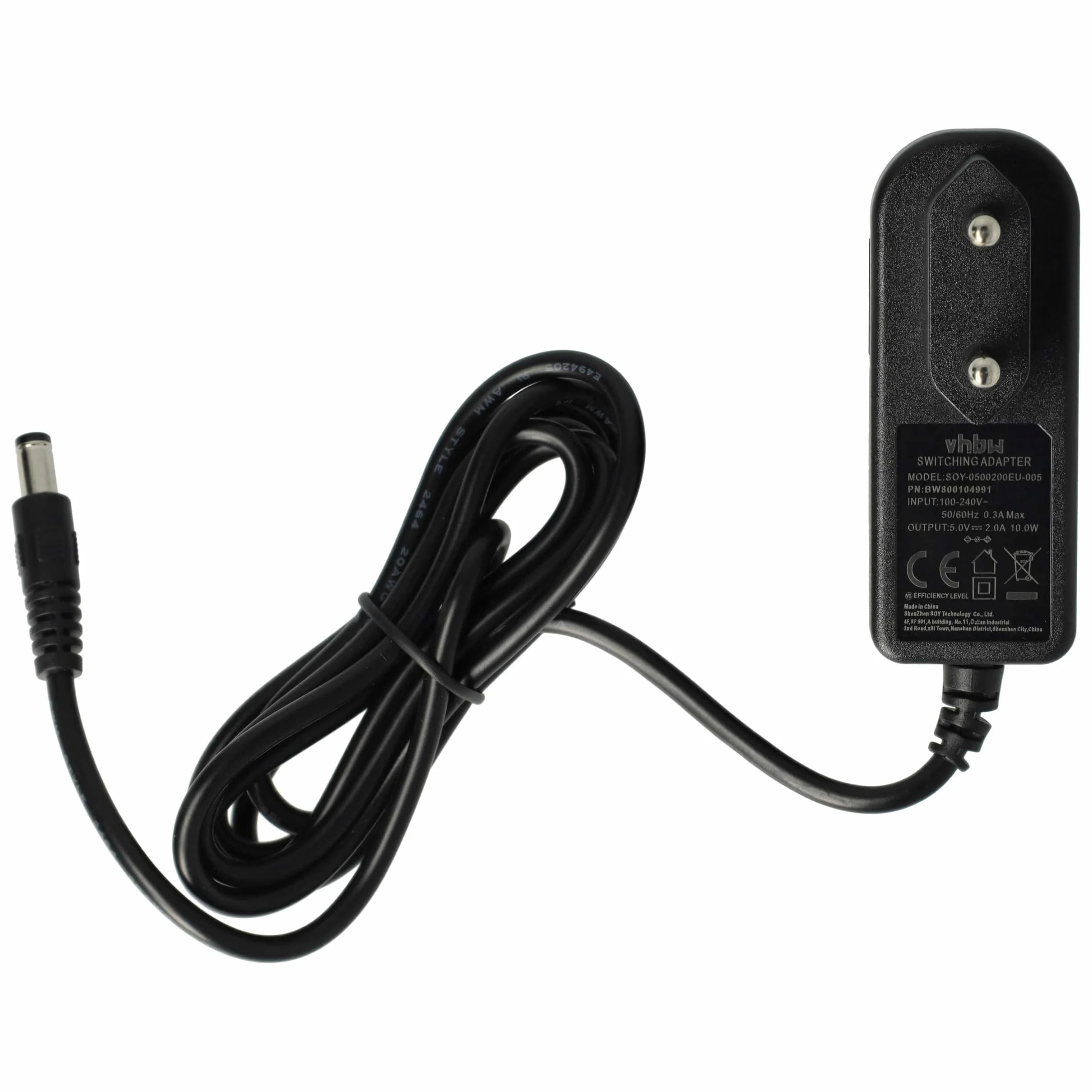 vhbw 1 x zasilacz sieciowy kompatybilny z Yealink T2x, SIP-T57W, SIP-T58V, SIP-T58A, SIP-T54W, SIP-T56A, SIP-T54S telefon stacjonarny, telefon domowy - 145 cm