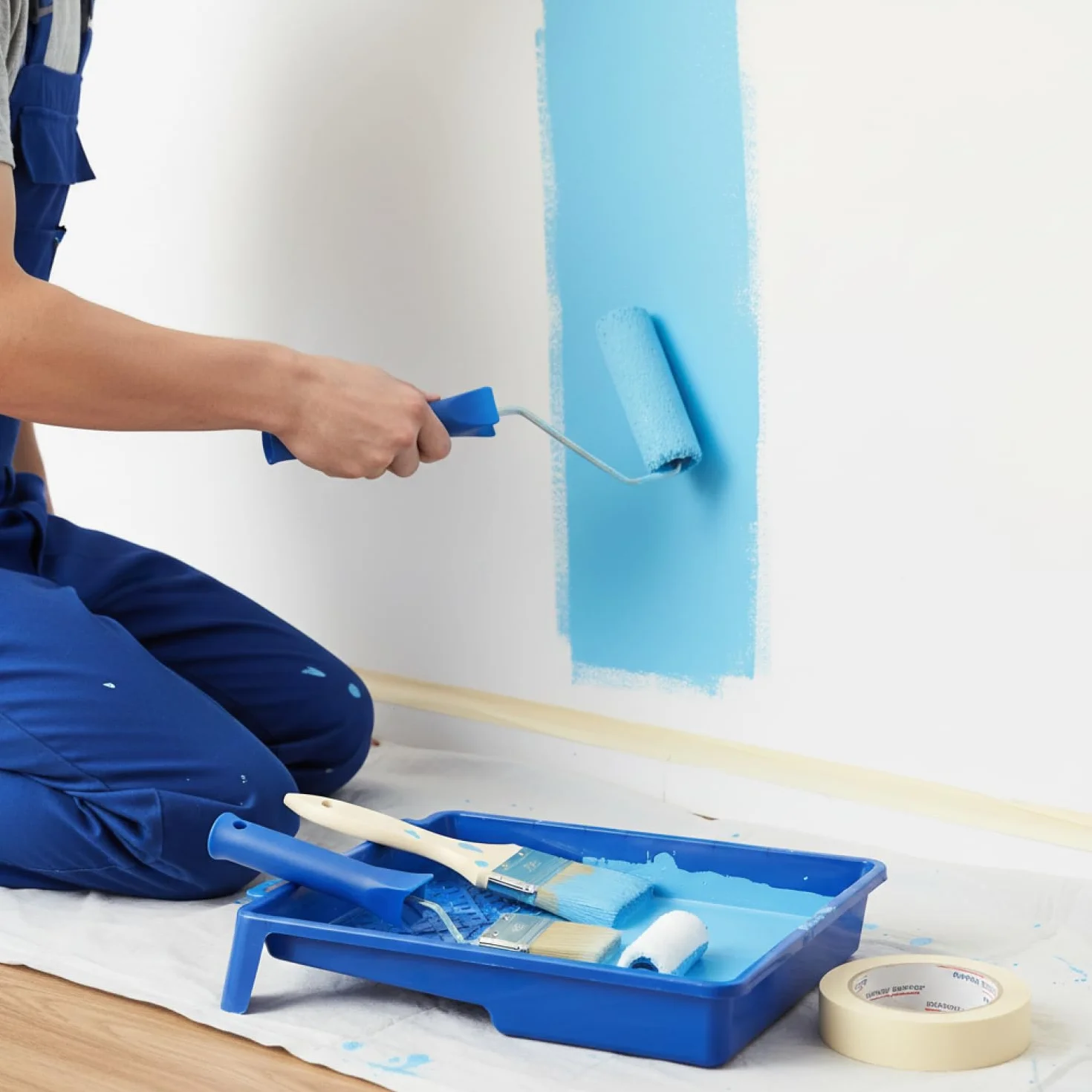 COM-FOUR® 9-czesciowy zestaw malarski - pedzle, walki malarskie i wiele akcesoriów do prac remontowych i dekoracyjnych