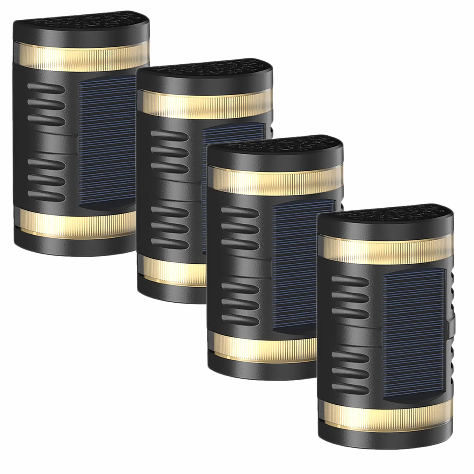 Lampy solarne na zewnątrz, KINGCOO wodoodporne w górę i w dół, 2 diody LED, wydrążone, zasilane energią słoneczną, dekoracyjne lampy ścienne do ogrodu, ogrodzenia, podwórka, oświetlenia ścieżki drzwi wejściowych, 4 szt., białe