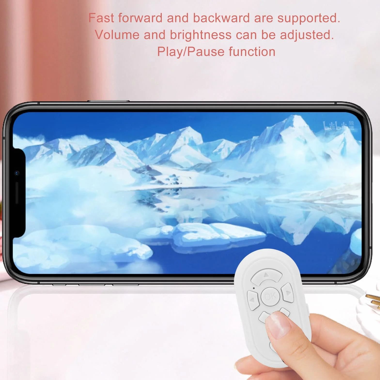 Pilot Zdalnego Sterowania Bluetooth Przewracanie Stron Wideo, Emote Kontroler Opuszkami Palców dla Inteligentne Kliknięcie do zdjęć i Filmów, Bezprzewodowa Kamera (Biały)