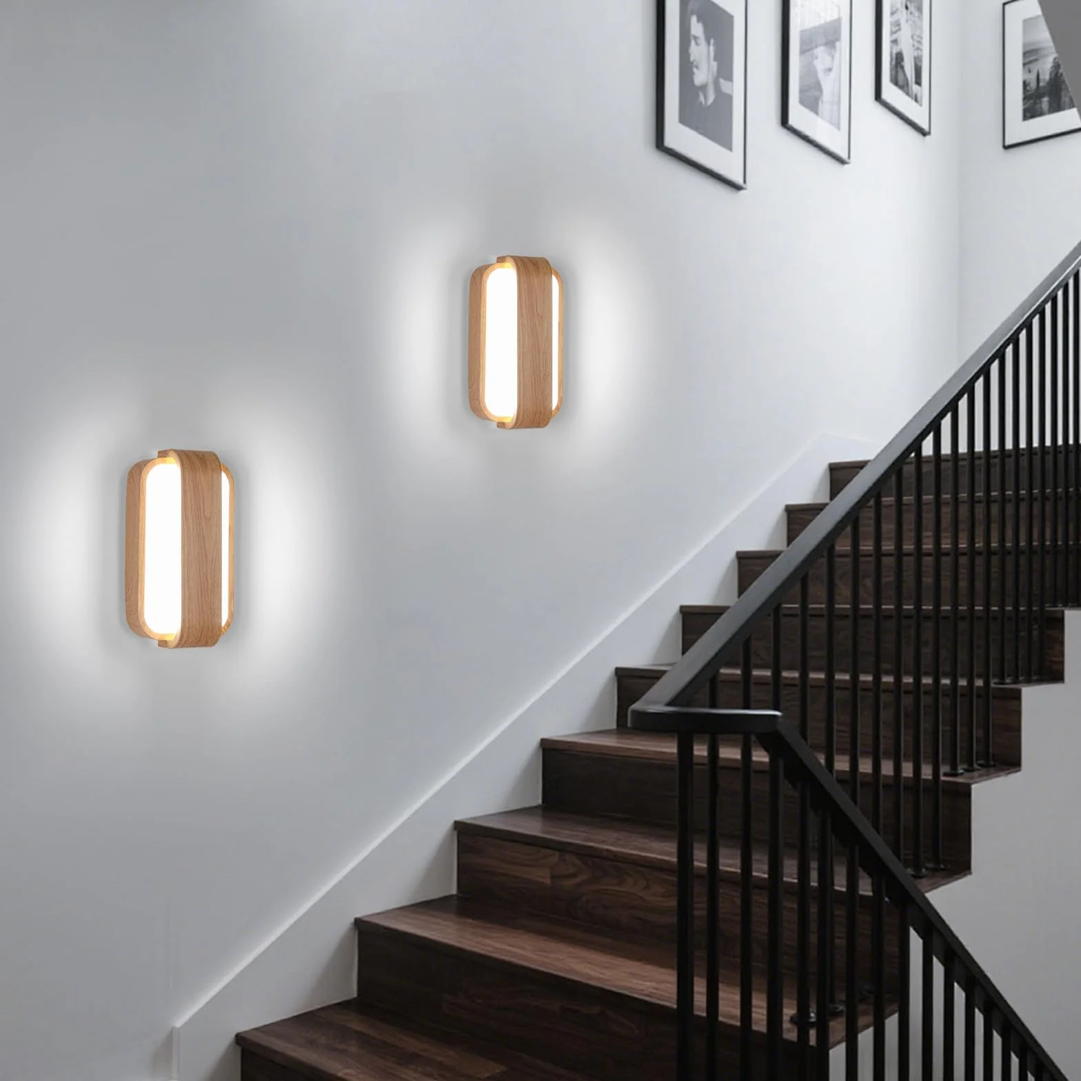 Comely Kinkiet Wewnętrzny, 13W 1462LM Lampa Ścienna LED, Nowoczesny Akrylowy Kinkiet Wzór, Oświetlenie Oprawa Ścienna W Kolorze Drewna Do Sypialni, Salonu, Korytarza, Białe Światło 6500K, 27CM