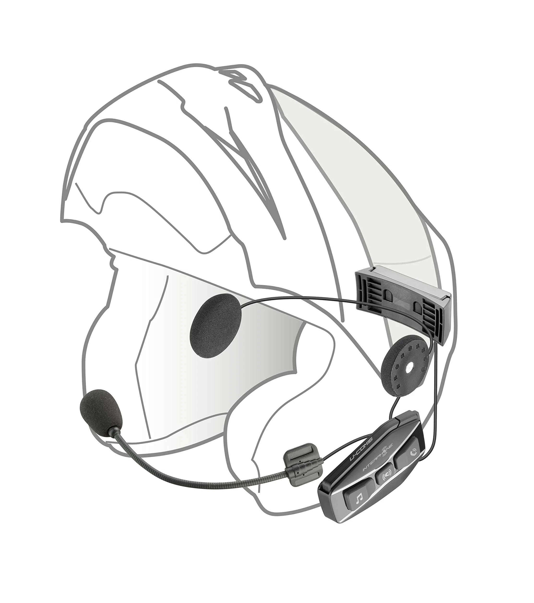 Interphone Cellularline INTERPHOUCOM16TP | Doppio | Interfono Tecnologia Mesh 2.0 e Bluetooth 5.0, Uso 24 Piloti, Distanza 1,6Km, Autonomia Fino a 15 Ore, Mp3, GPS, Impermeabile IP67, Universale