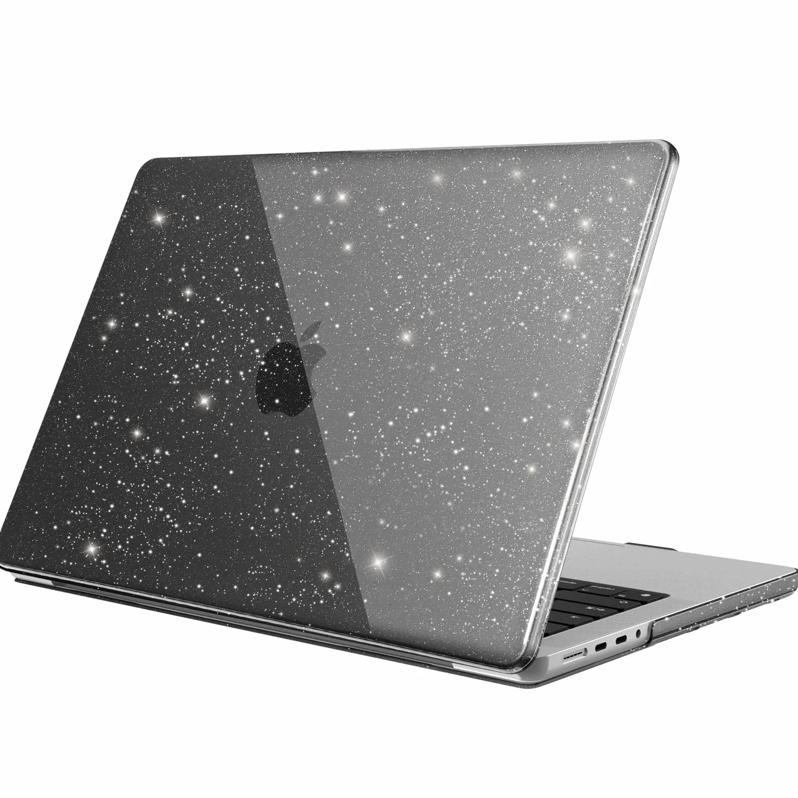 Fintie Etui ochronne do MacBook Pro 14" 2023-2021 A2992 A2918 A2779 A2442 M3 M2 M1 Pro/Max, ultracienkie, czarne błyszczące