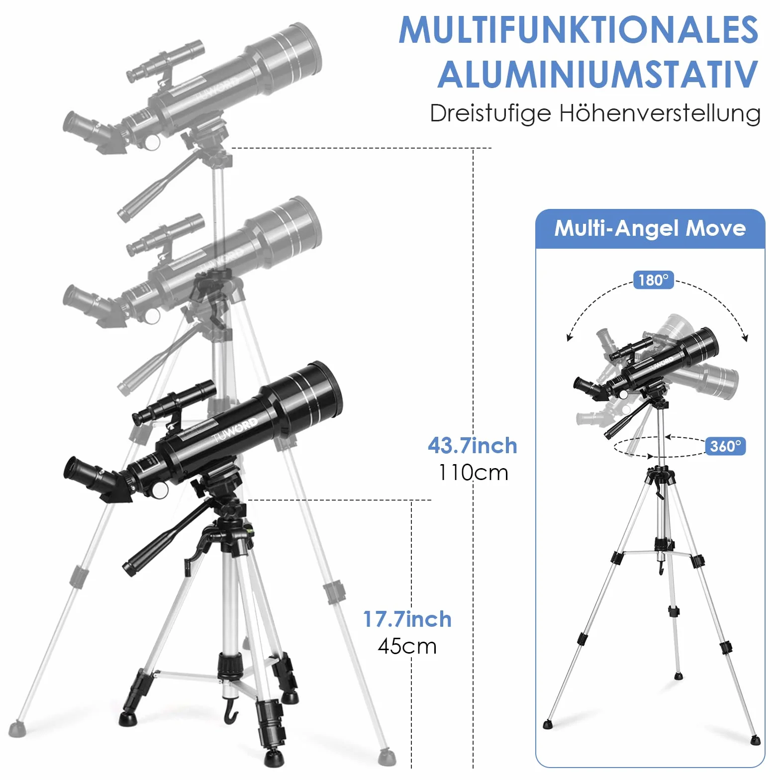 Teleskop astronomiczny z akromatycznymi okularami K25mm i K6mm