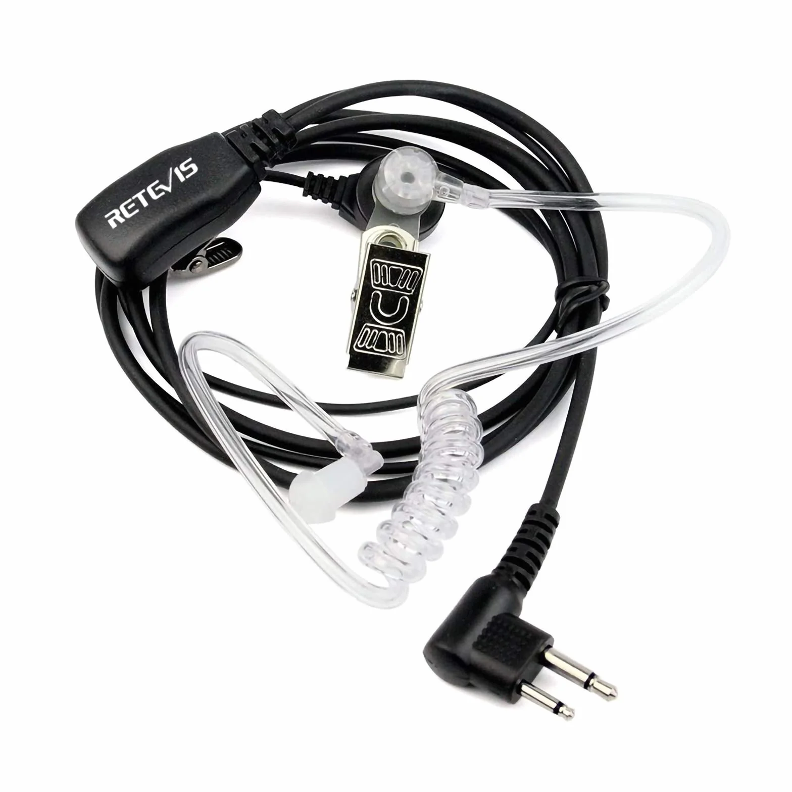 Retevis Zestaw słuchawkowy Walkie Talkie 2-pinowy kompatybilny z Motorola CP040 CP140 DP1400 Hytera Midland
