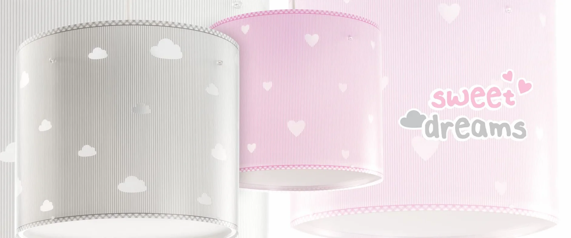 Dziecięca lampa sufitowa wisząca Dalber Sweet Dreams Clouds Szara