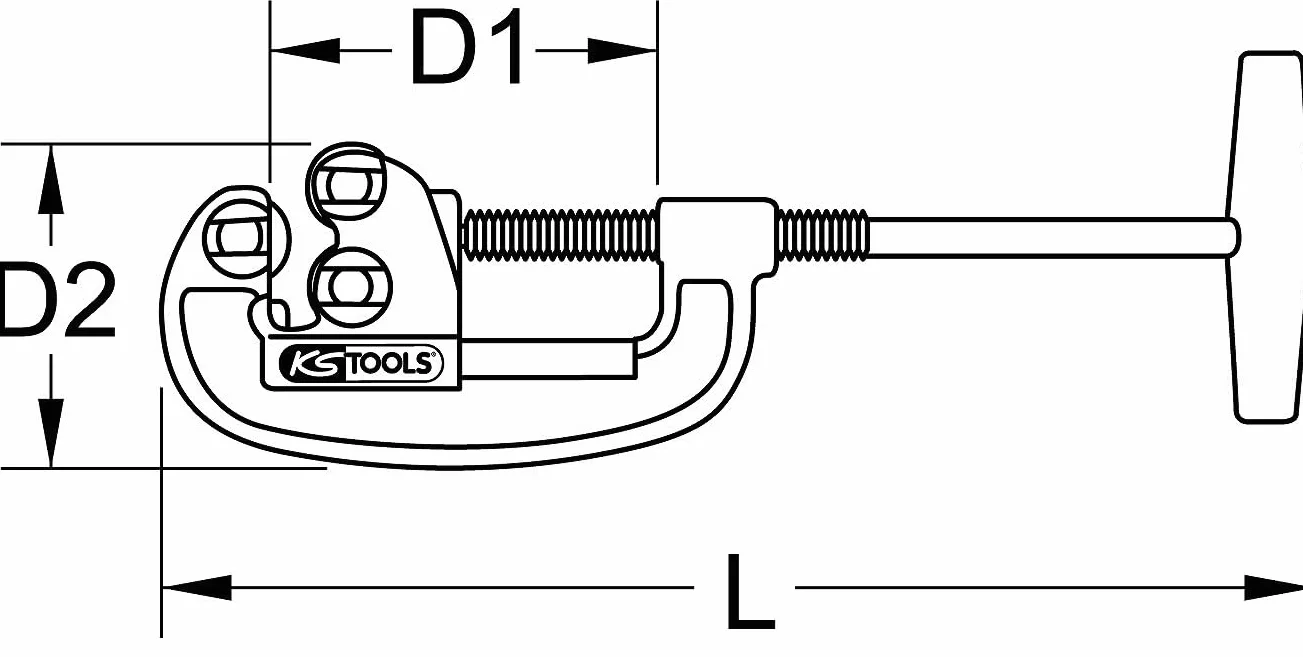 KS Tools 110.1000 Stalowy obcinak do rur, 1/8"-2"