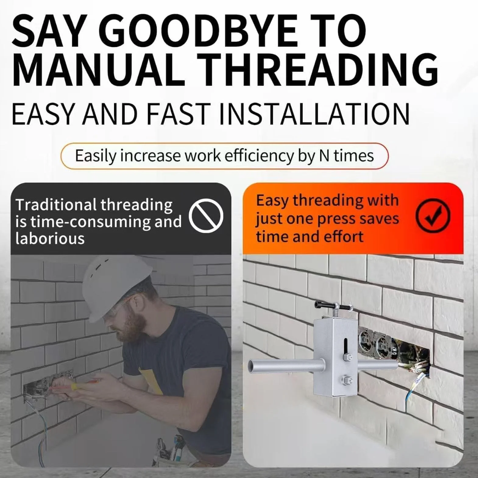 Ausla Maszyna do Gwintowania Drutu, Automatyczny Elektryczny ściągacz Drutu ze Stali Nierdzewnej, Kabel do Gwintowania o Długości 49,2 Stopy Budowy i Renowacji Domów
