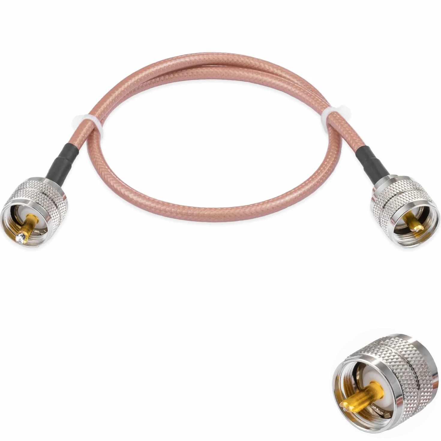 Vecys Kabel Koncentryczny RG400 PL 259 UHF Męski 50cm do CB Radio Antenowy