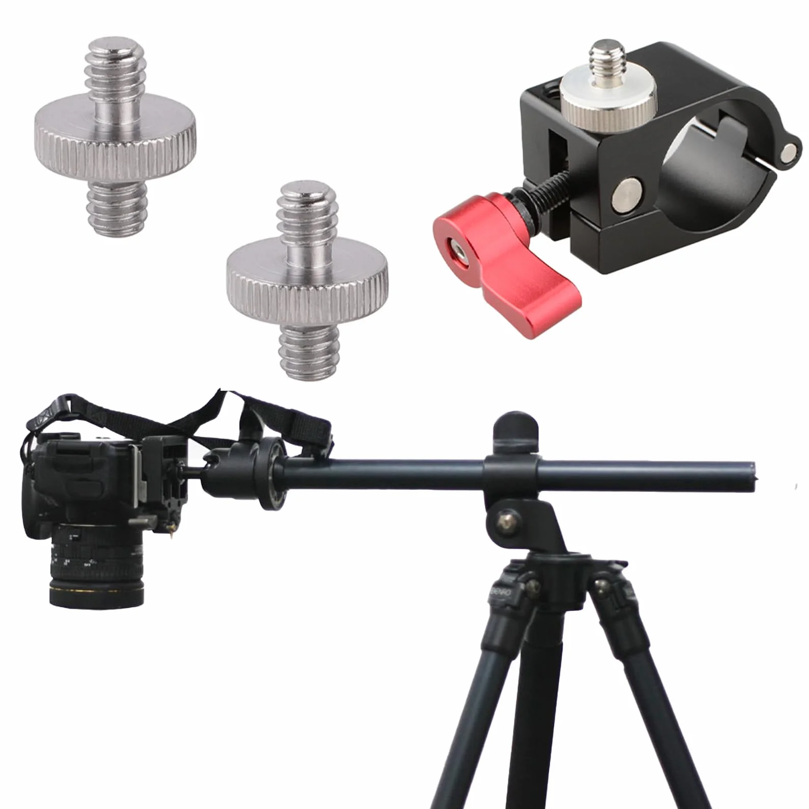 2 sztuki śrub 1/4 cala, adapter gwintowany do kamery, wtyczka 1/4 na wtyczkę 1/4 męska, metalowy adapter gwintu, konwerter do statywu, statywu monopodowego, wspornika na ramię, stojak, klatka na