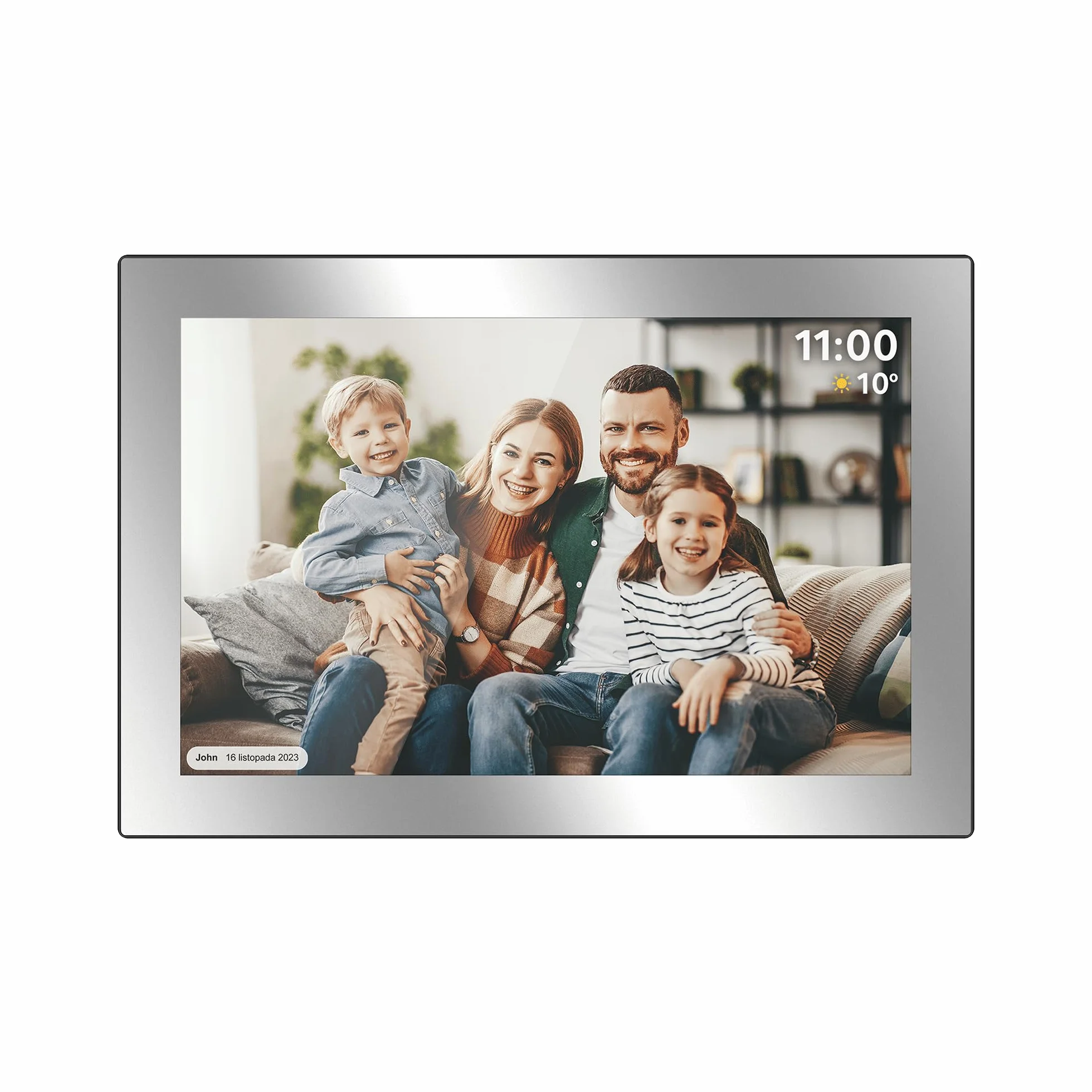 Krüger&Matz Cyfrowa Ramka na Zdjęcia FRAMEO 1280 x 800 px 10,1" Wi-Fi MicroSD Odtwarzanie Klipów Wideo Timer Pogoda Lustrzana Ramka KM1101