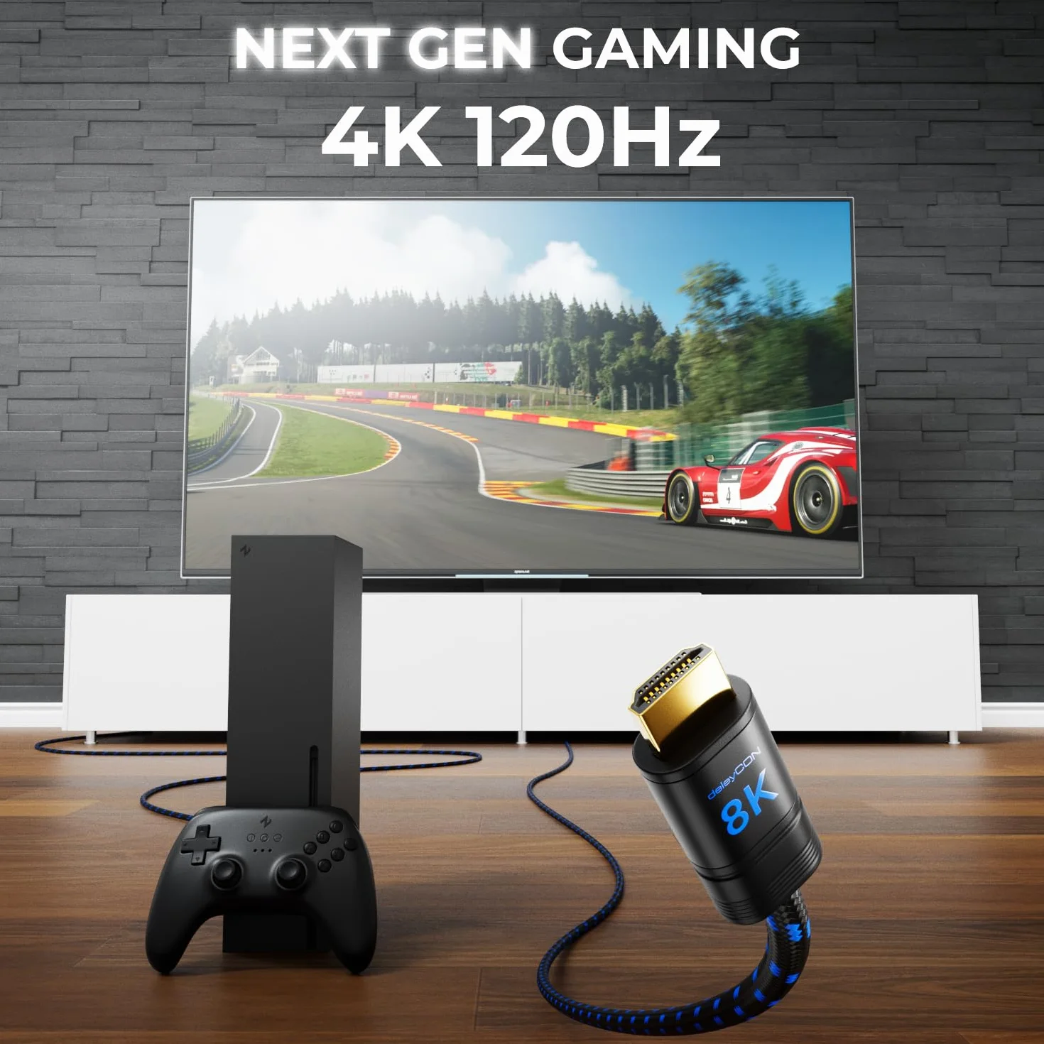 deleyCON 2m Kabel HDMI 2.1b 48G ULTRA Highspeed 8K@60Hz 4K@120Hz EARC HDCP 2.3