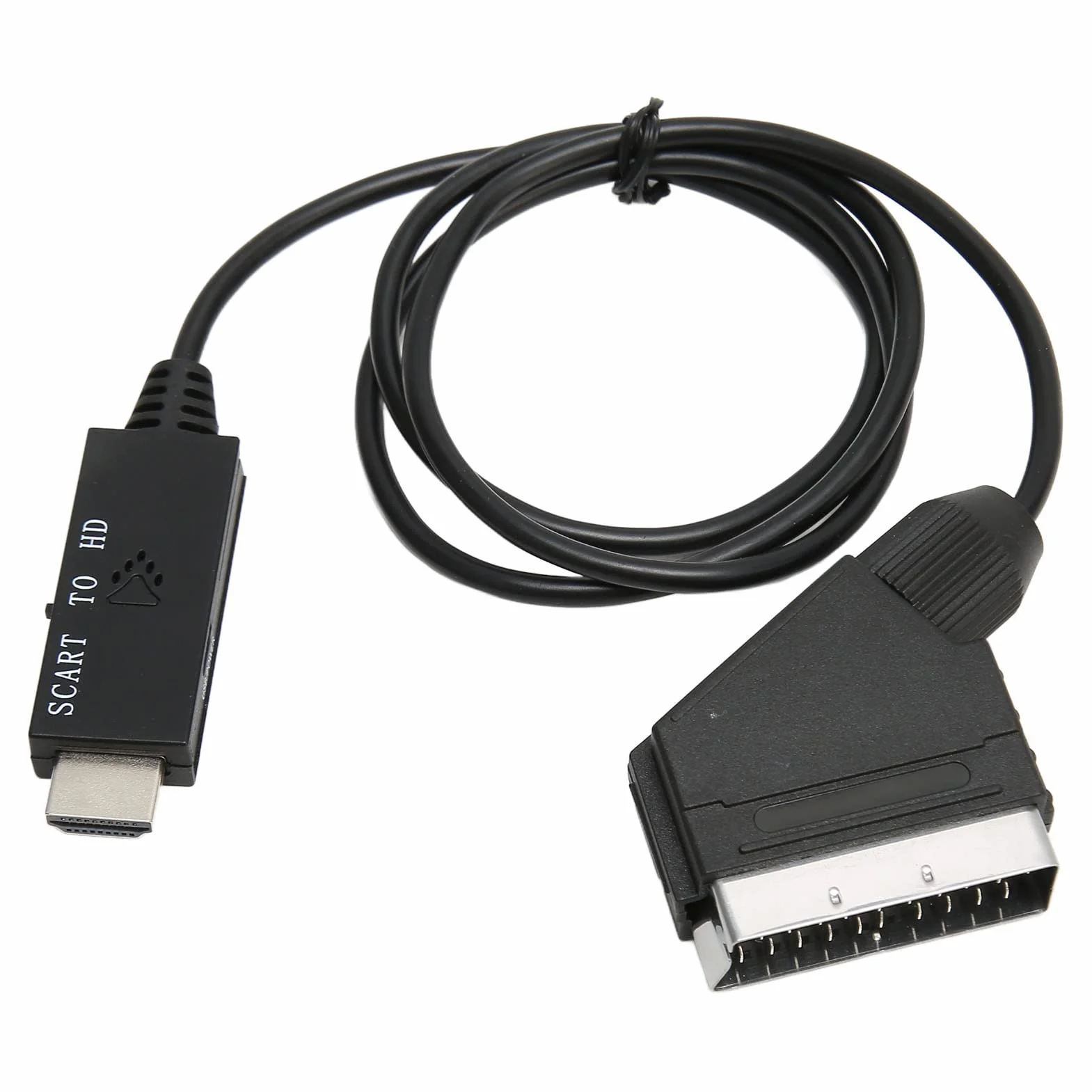 Kabel Konwertera SCART na HDMI, HD 1080P SCART na HD Multimedialny Adapter Interfejsu do Telewizora, Dźwięk Wideo DC 5V