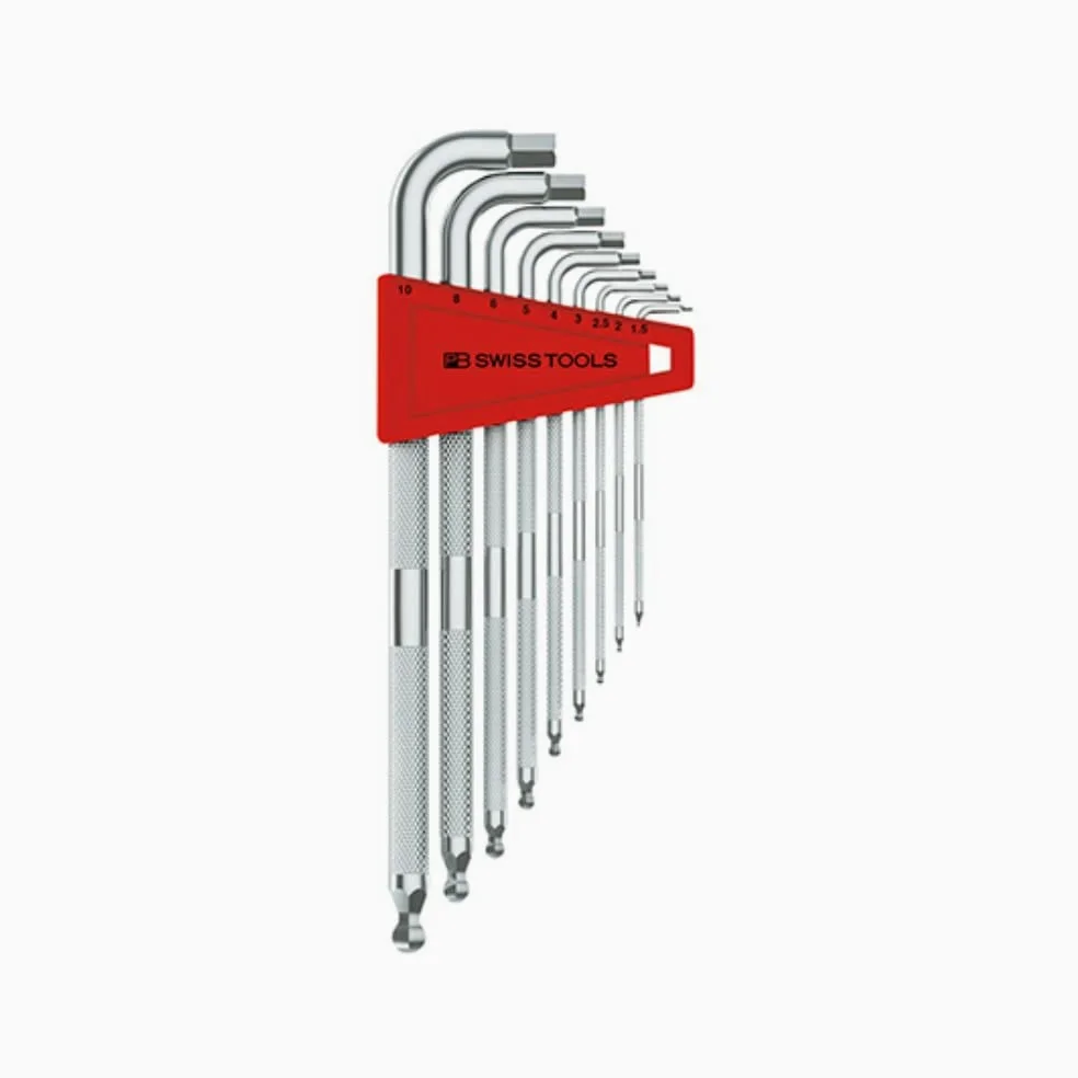 Zestaw kluczy trzpieniowych imbusowych w uchwycie 9-częściowy 1,5-10mm SAFETY końcówka kulista PB Swiss Tools