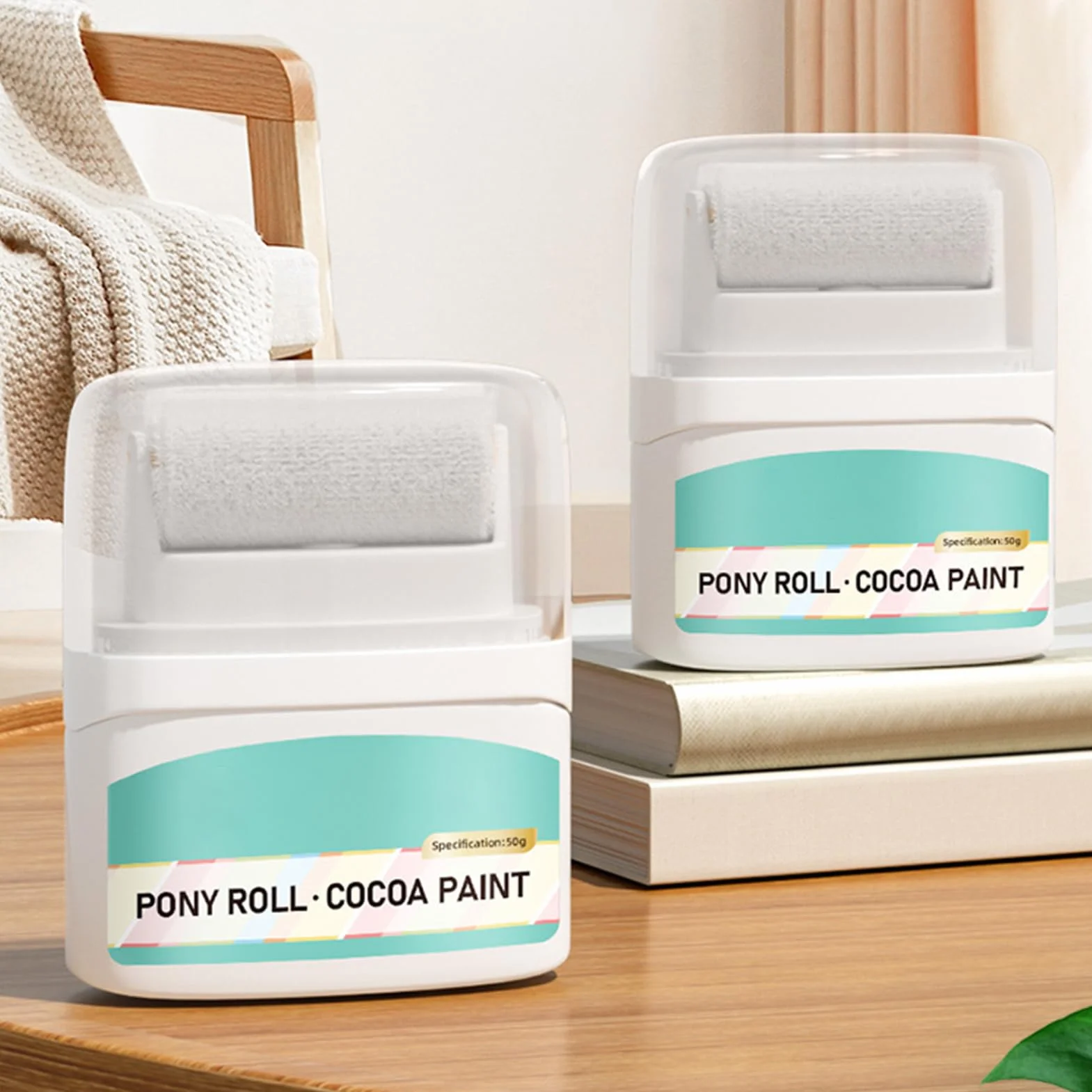 Wall Rolling Paint, House Facade Roller Paint, 2.91x2.2x1.1 Water Based White Repair, Compact and Easy to Use, Integrated Coating Roll for Cleaning Stains & Graffiti