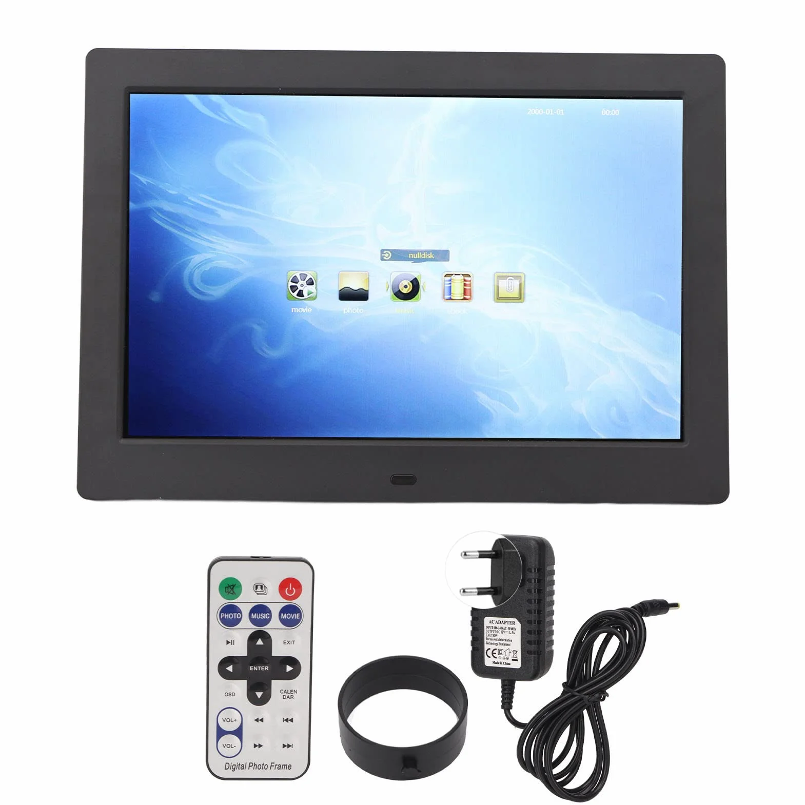 Cyfrowa Ramka na Zdjęcia 10 Cali LCD HD 1280x800 IPS Pełnoekranowa z Pilotem