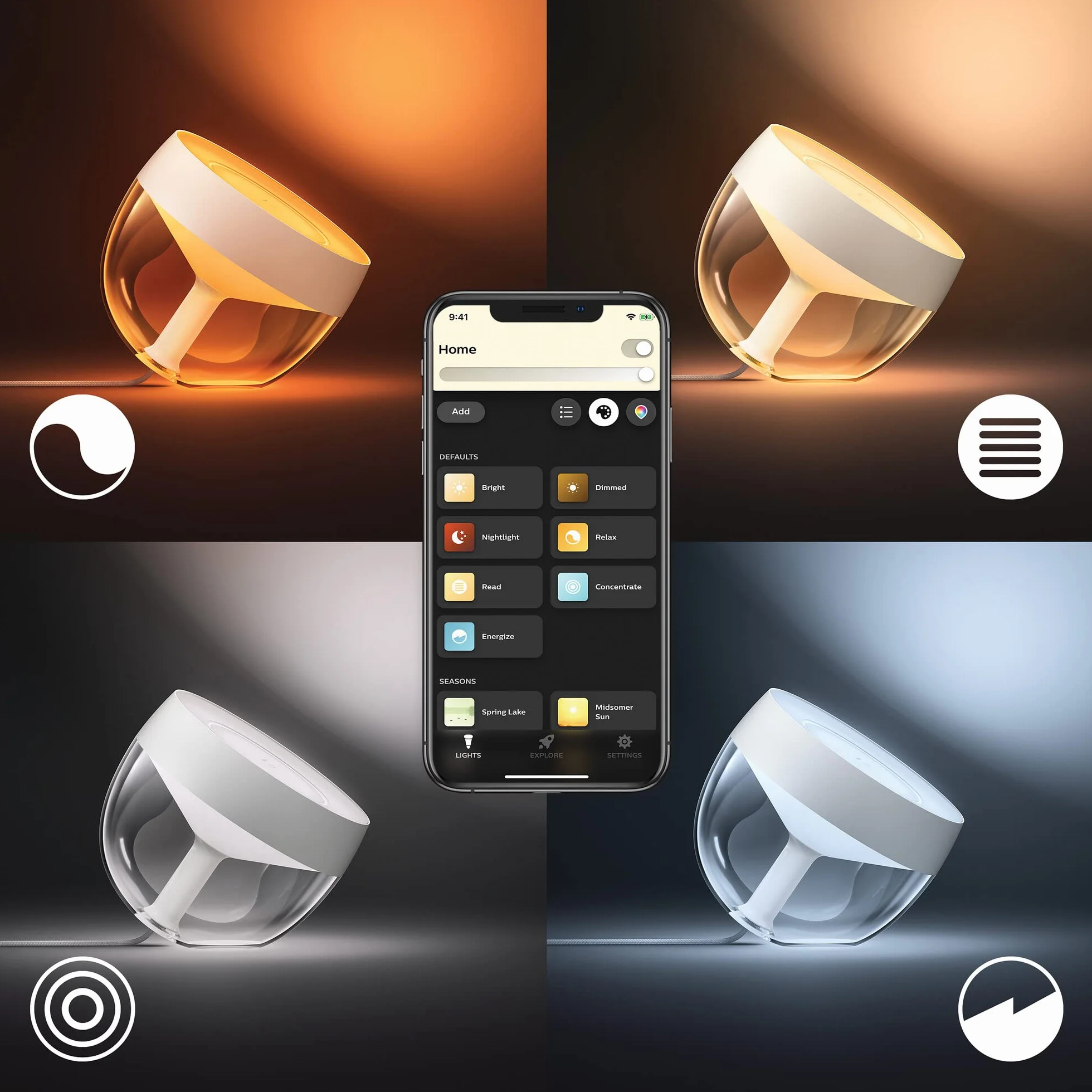 Philips Hue White and color ambiance Iris silver special edition Zintegrowane światła LED