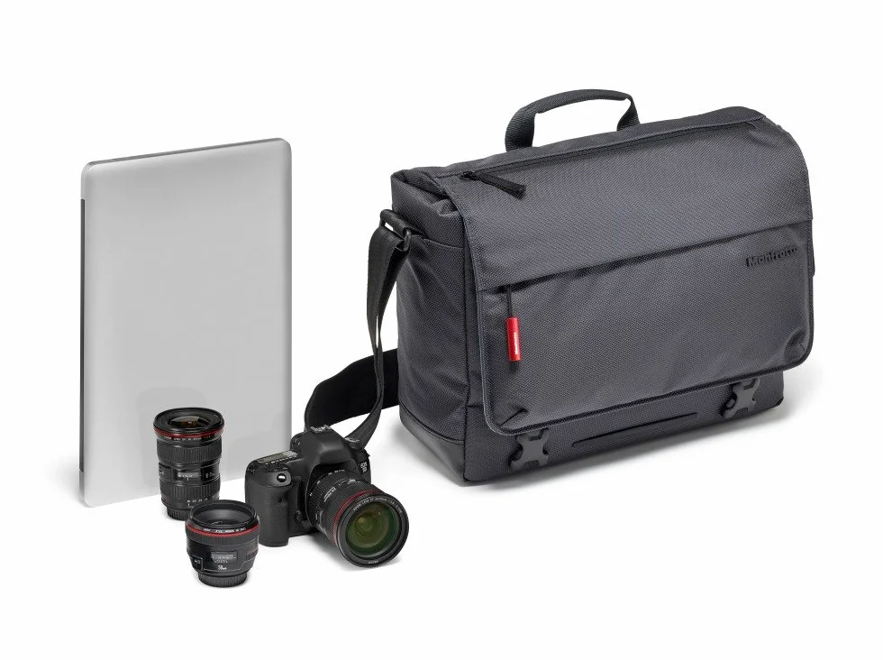 Manfrotto Manhattan Messenger Speedy 10 torba na aparat, wielofunkcyjna, do przenoszenia aparatu i akcesoriów, z wodoodpornego materiału, torba fotograficzna z kieszenią na komputer i tablet, z